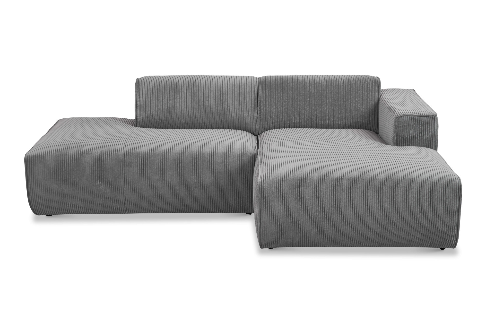 andas Ecksofa »Noord mit Kedernaht, Breite 227 cm«, Cord, Struktur, Webstoff, mit Wellenunterfederung, Massivholzrahmen