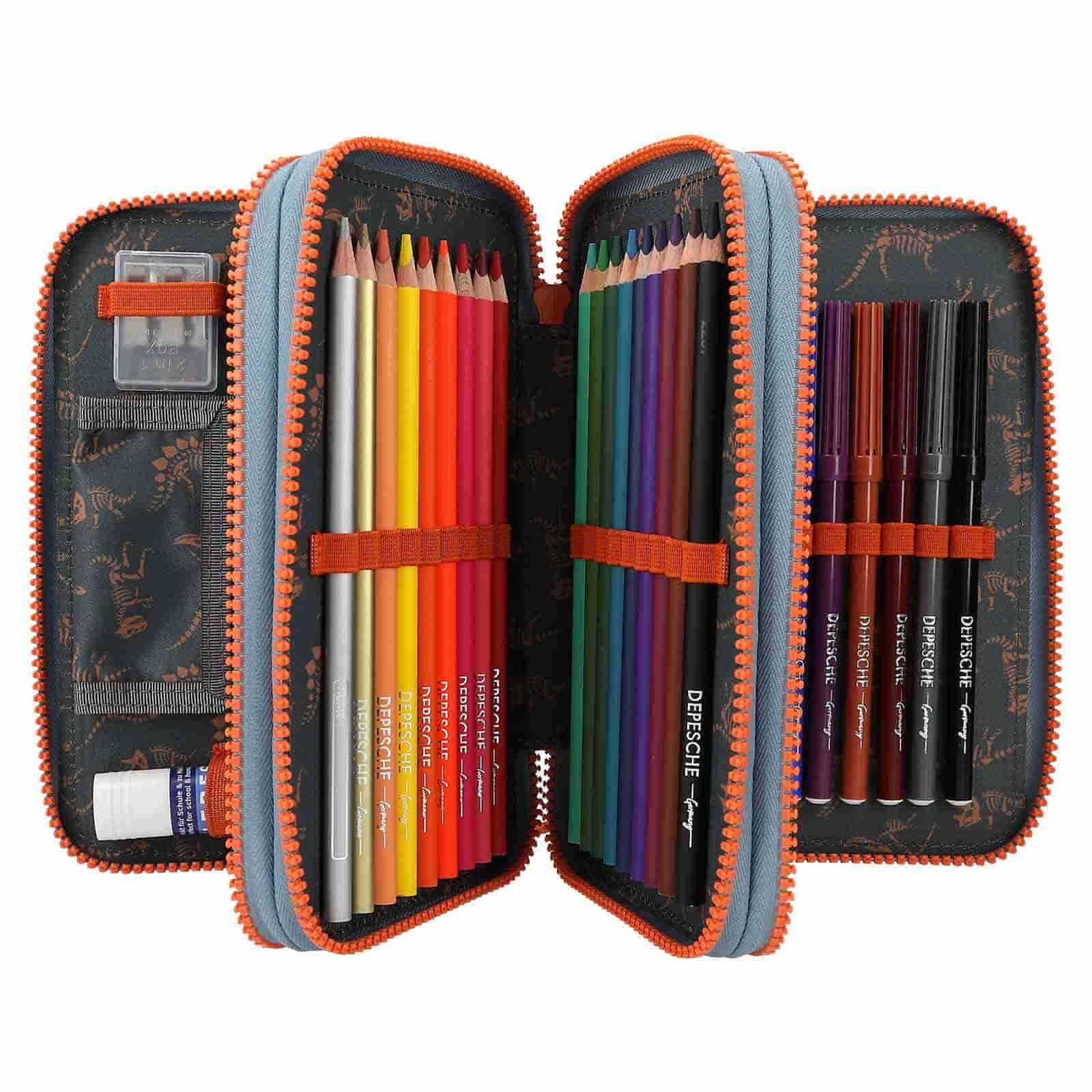 Depesche Buntstift »3-Fach Federtasche Roar Dino World 20 x 13 cm bunt«