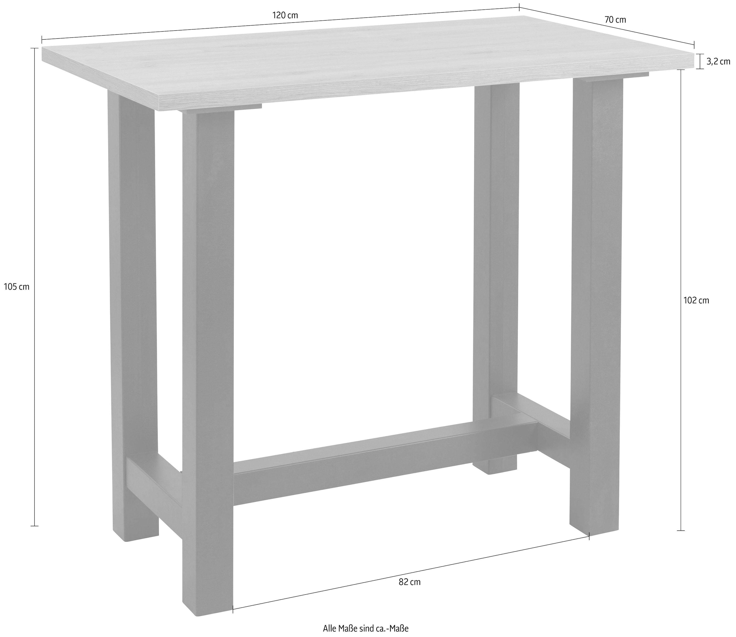 Mäusbacher Bartisch, Gestell in U-Form (Breite 120, 140 oder 160 cm)