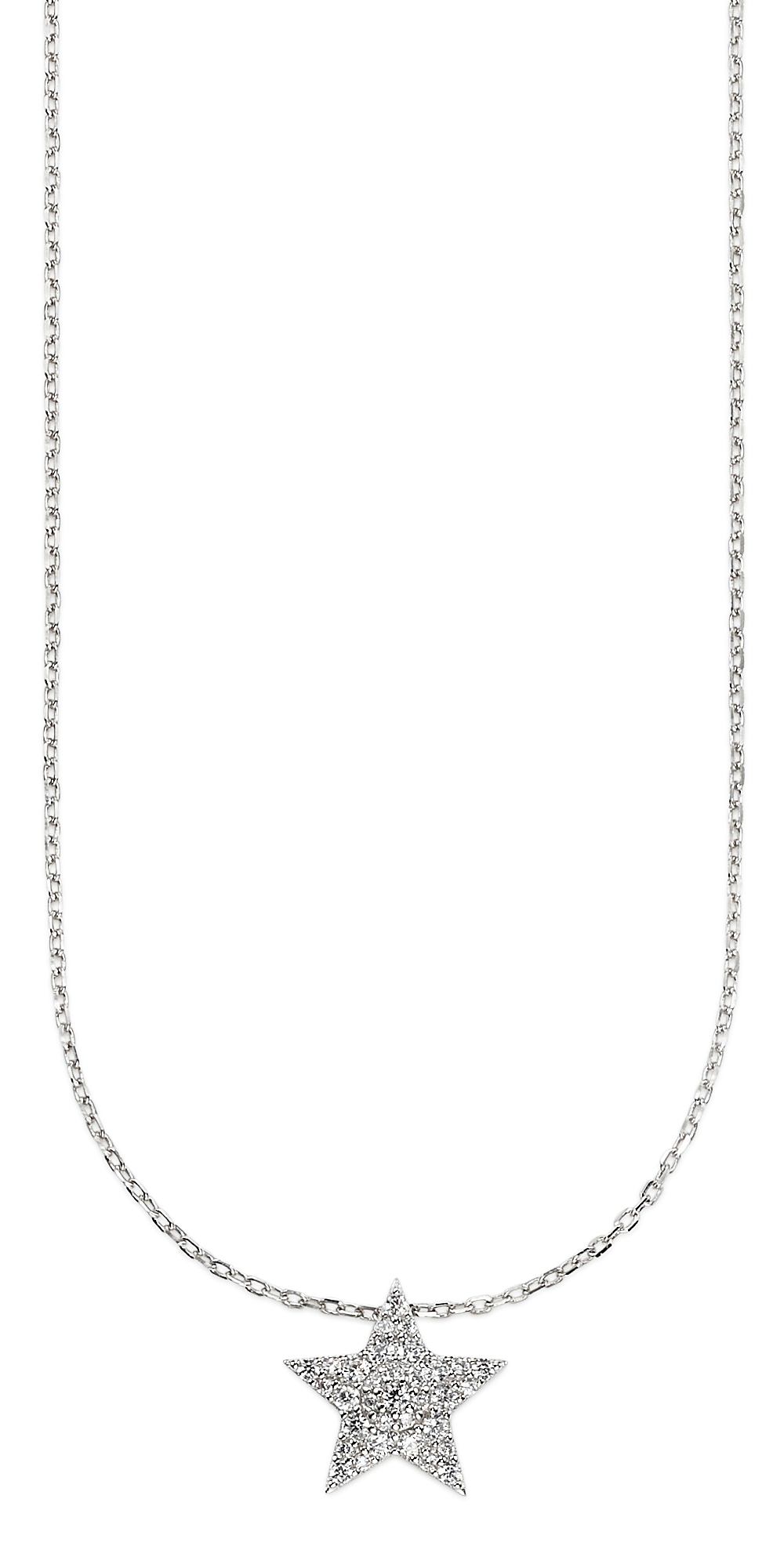 Firetti Silver 925 Star Pendant Necklace White Gold White