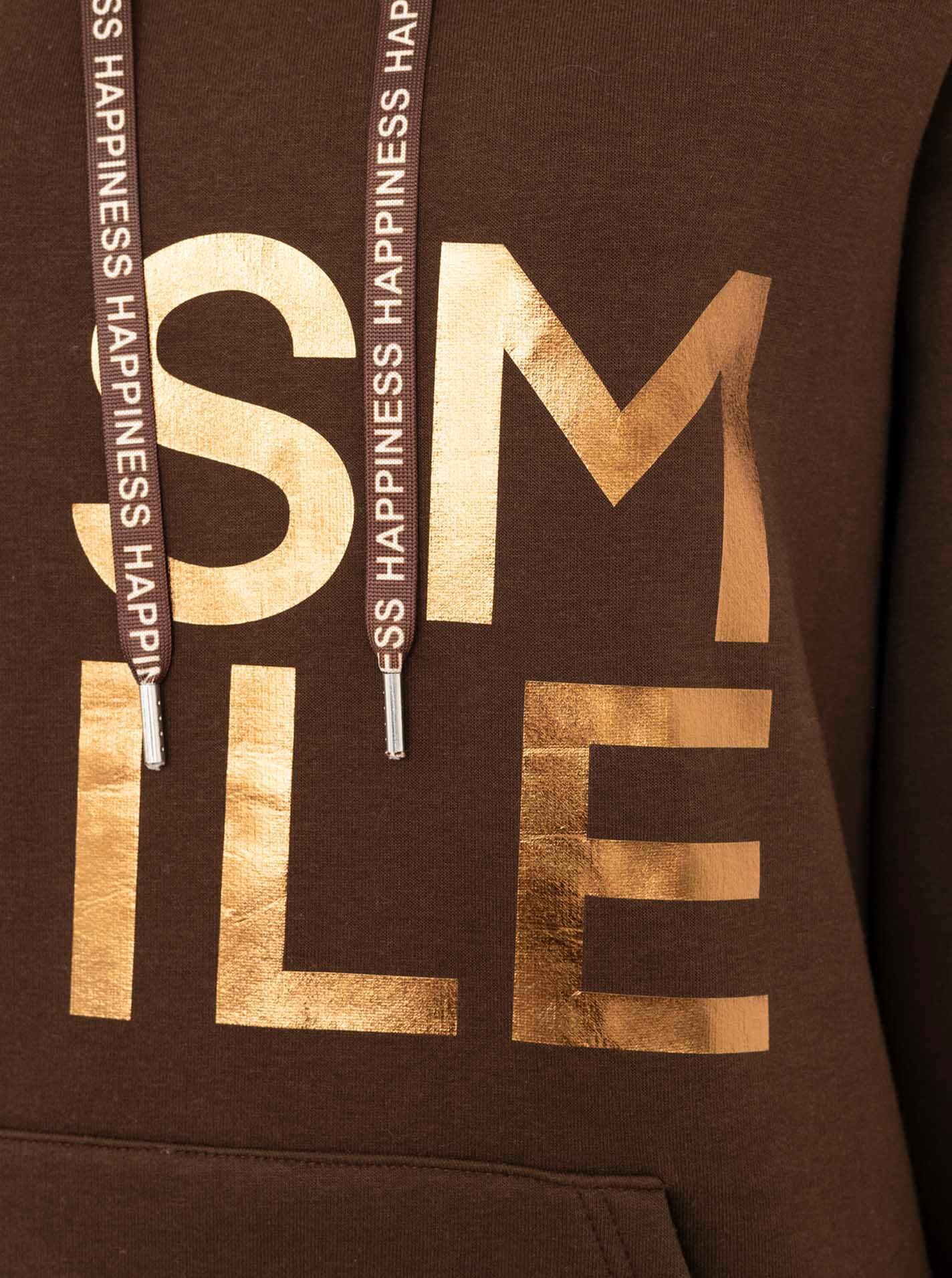 Zwillingsherz Hoodie »"Alissa Shiny"«, mit glänzendem SMILE Print vorne und hinten, gesticktem Herz am Arm