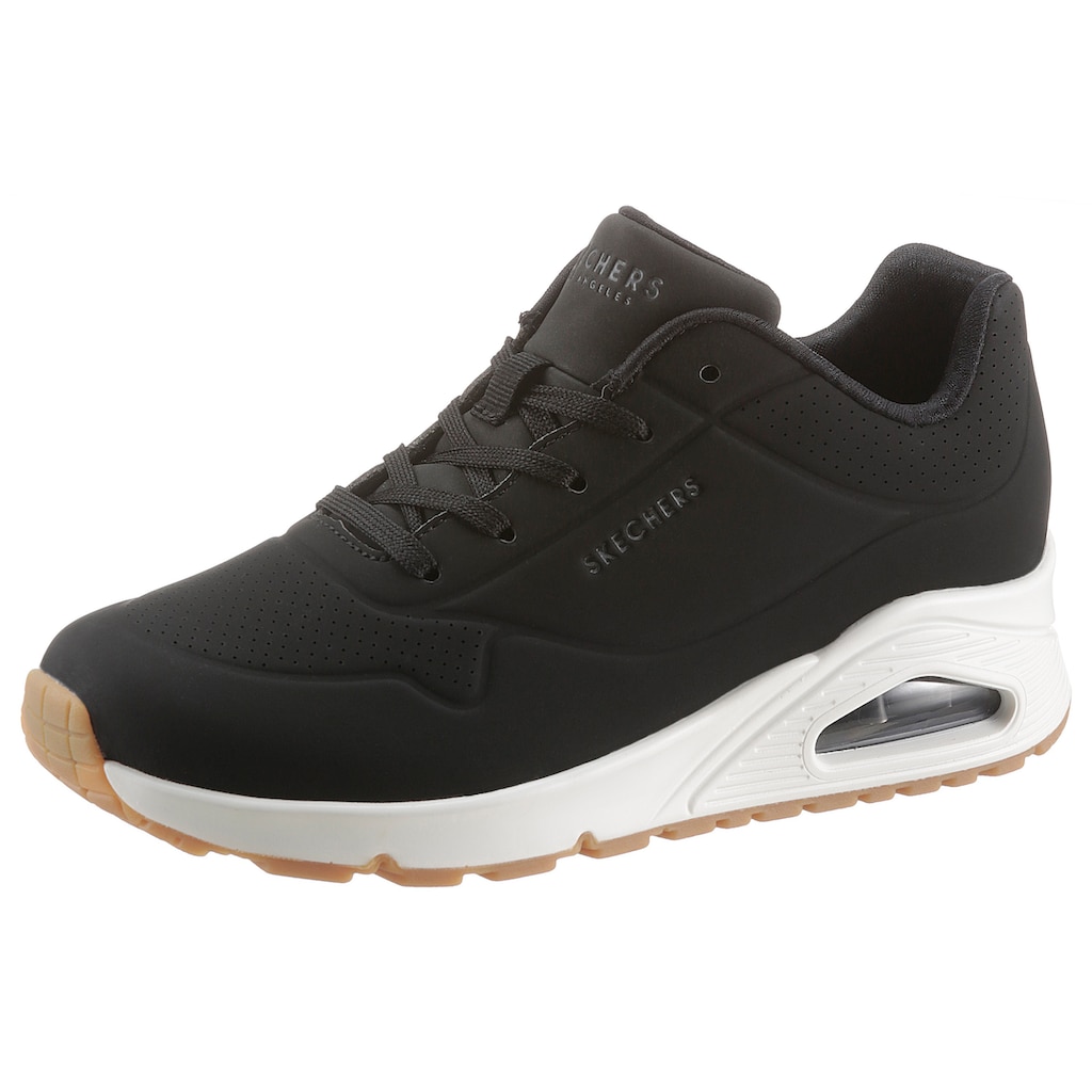 Skechers Wedgesneaker »Uno - Stand on Air«, mit feiner Perforation, Freizeitschuh, Halbschuh, Schnürschuh