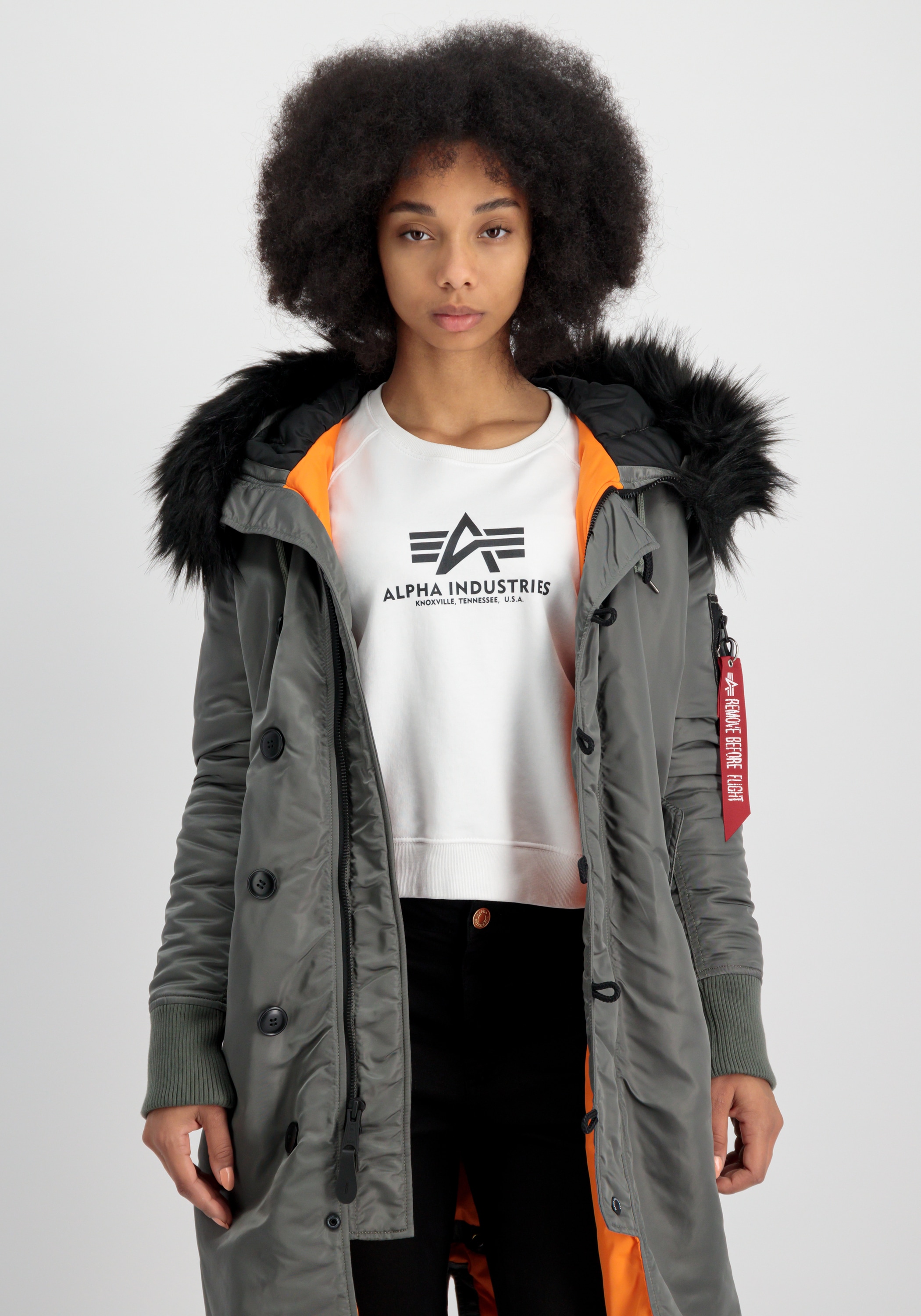 | Wmn« Alpha - Women Fishtail Long Jackets online »Alpha Industries Industries Winterjacke kaufen Field BAUR