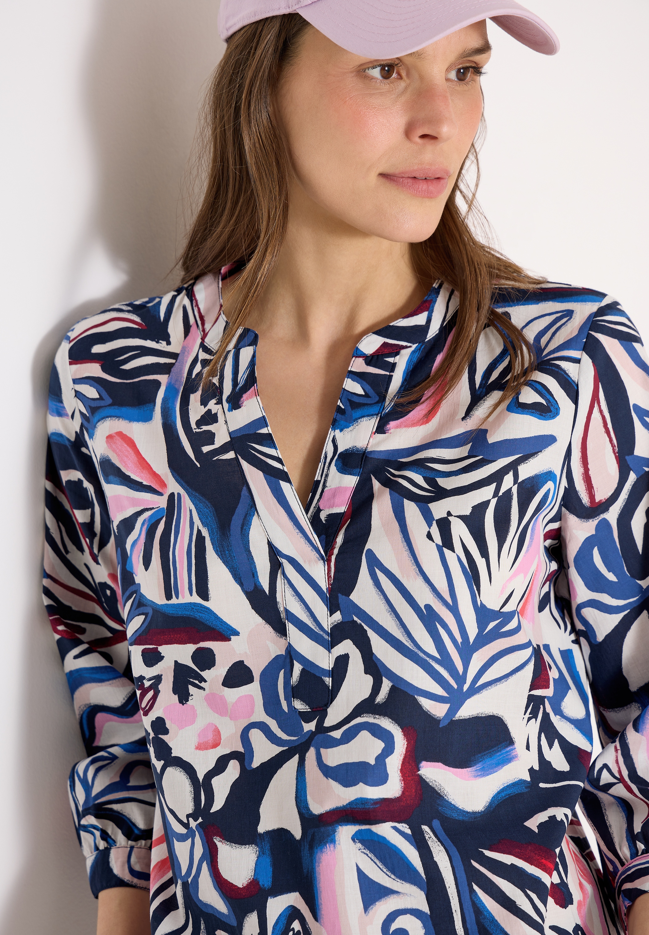 Cecil Druckbluse 3/4-Arm Sommerbluse mit Multicolor Print