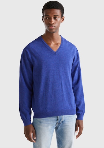 United Colors of Benetton V-Ausschnitt-Pullover im cleanen Look