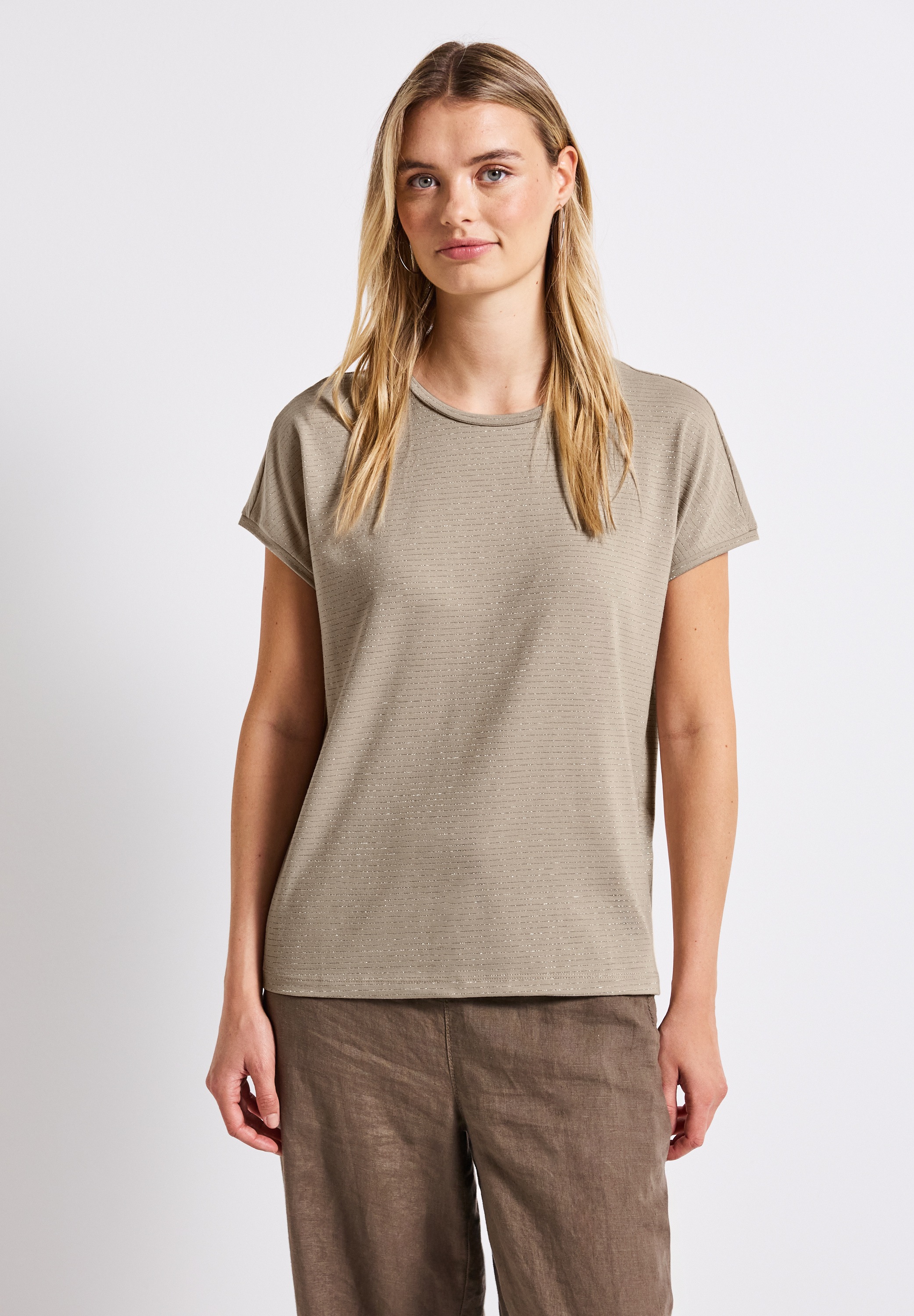STREET ONE T-Shirt, aus elastischem Materialmix günstig online kaufen