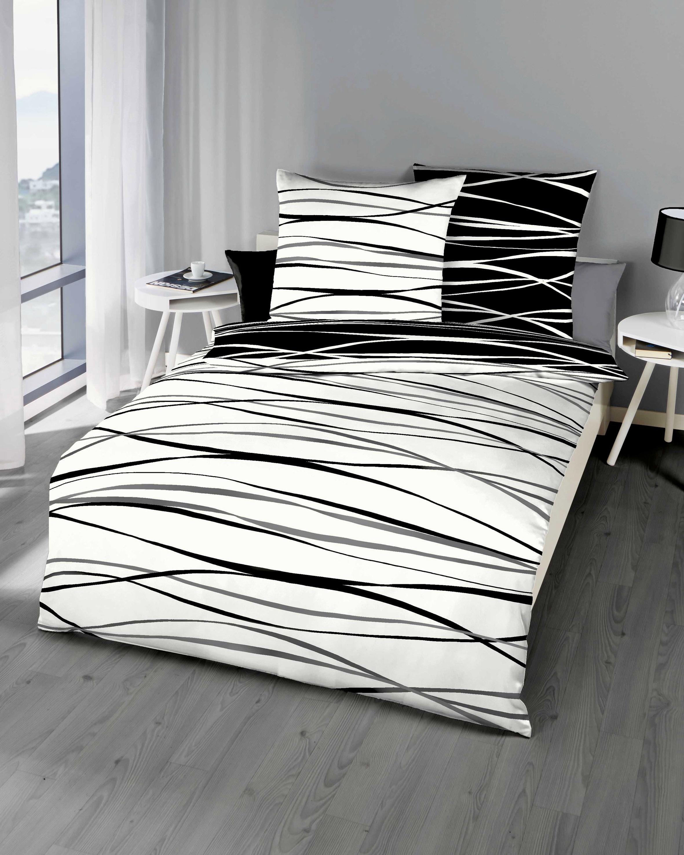 Kaeppel Wendebettwäsche "Motion" 3 Stk. tlg. Mit feinen Wellenlinien günstig online kaufen