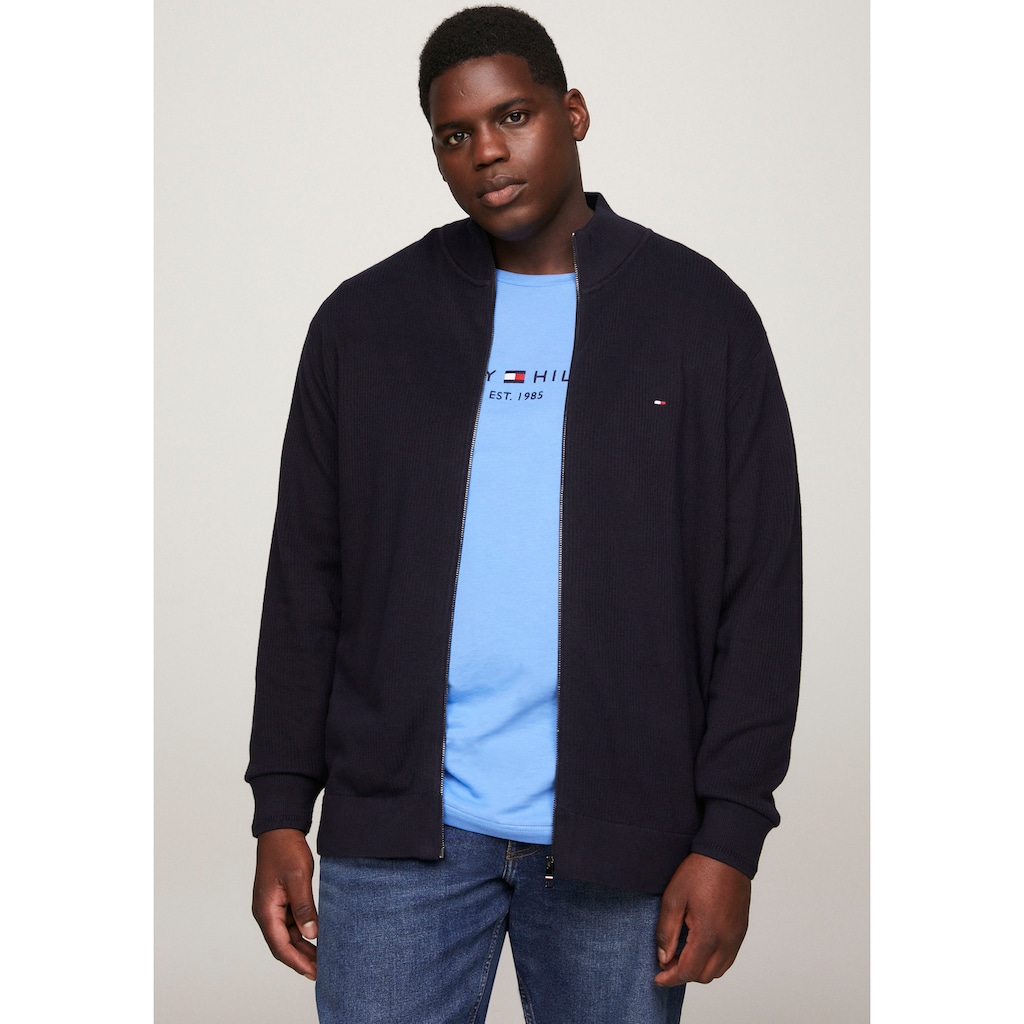 Tommy Hilfiger Big & Tall Strickjacke »BT-CHAIN R STRUCTURE ZIP THRU-B«