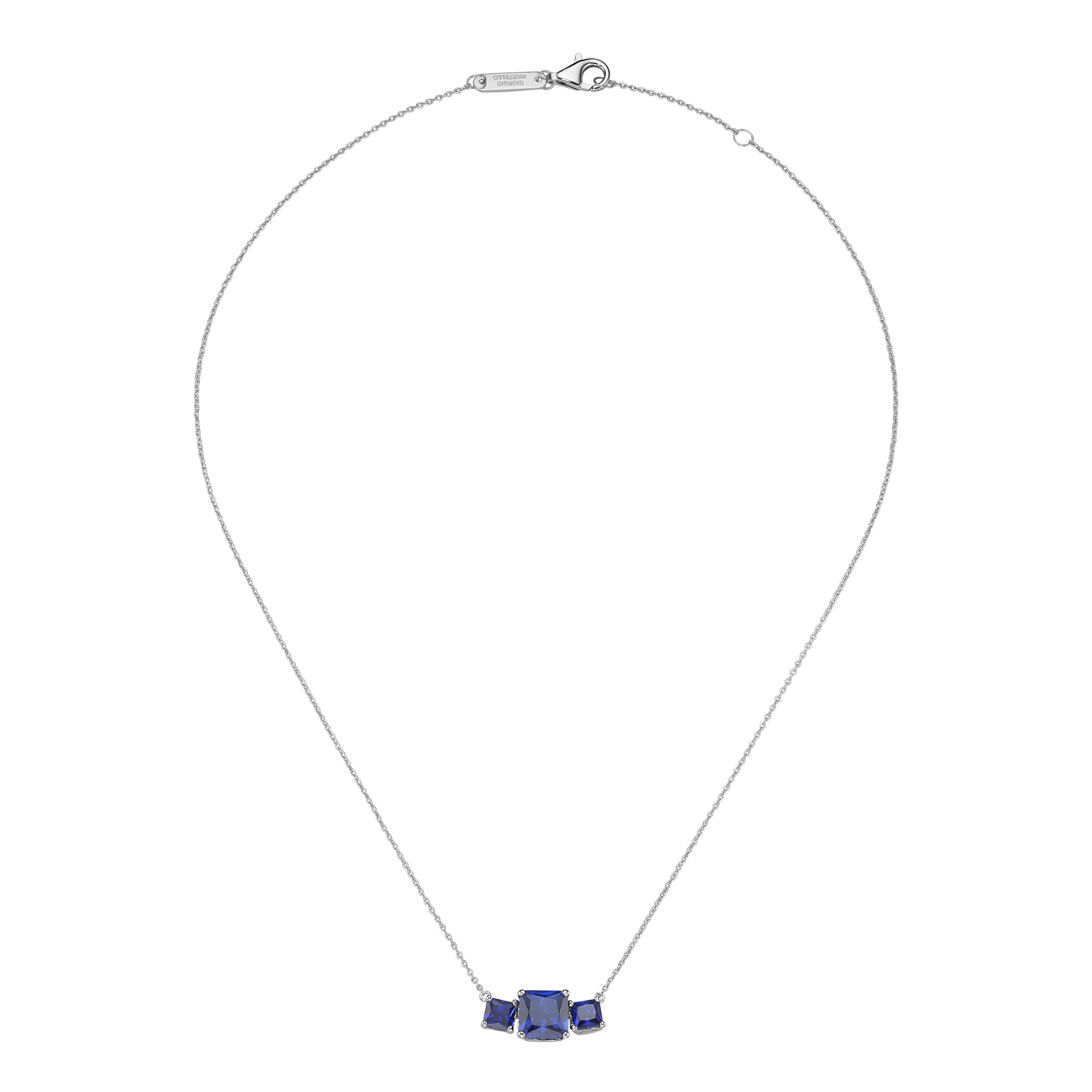 GIORGIO MARTELLO MILANO Collier »mit dunkelblauen Kristallsteinen, Silber 925«