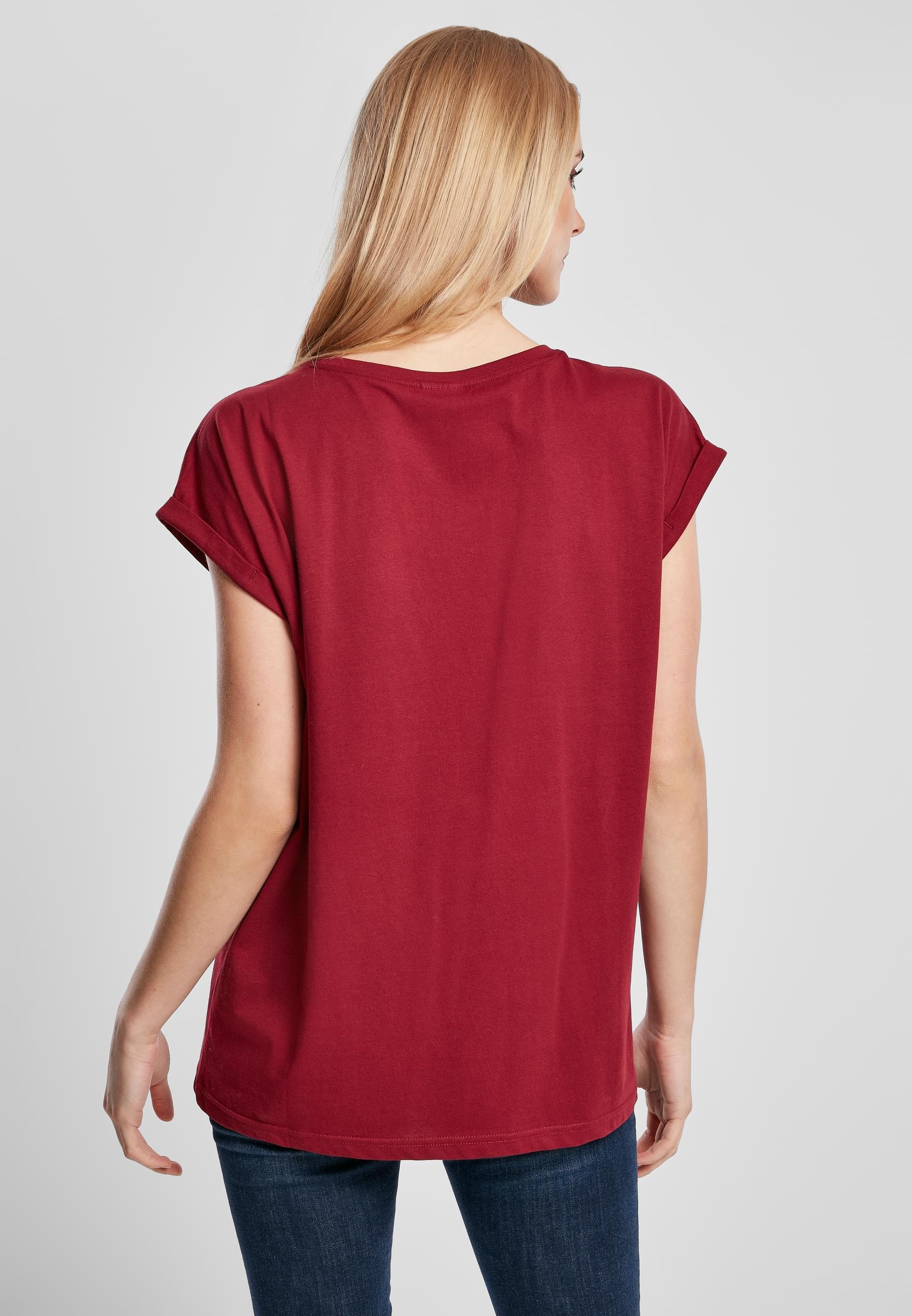 URBAN CLASSICS Kurzarmshirt »Urban Classics Damen Ladies Organic Extended Shoulder Tee«, (1 tlg.)