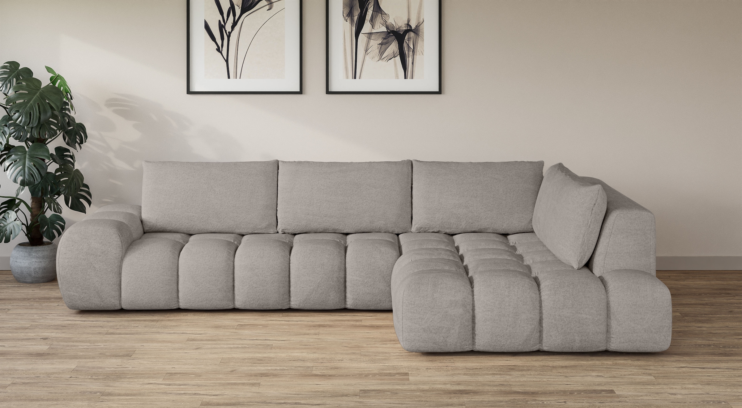 OTTO home Ecksofa "AZITA L-Form, XXL 352 cm Designsofa in Bubble-Opitk" los günstig online kaufen