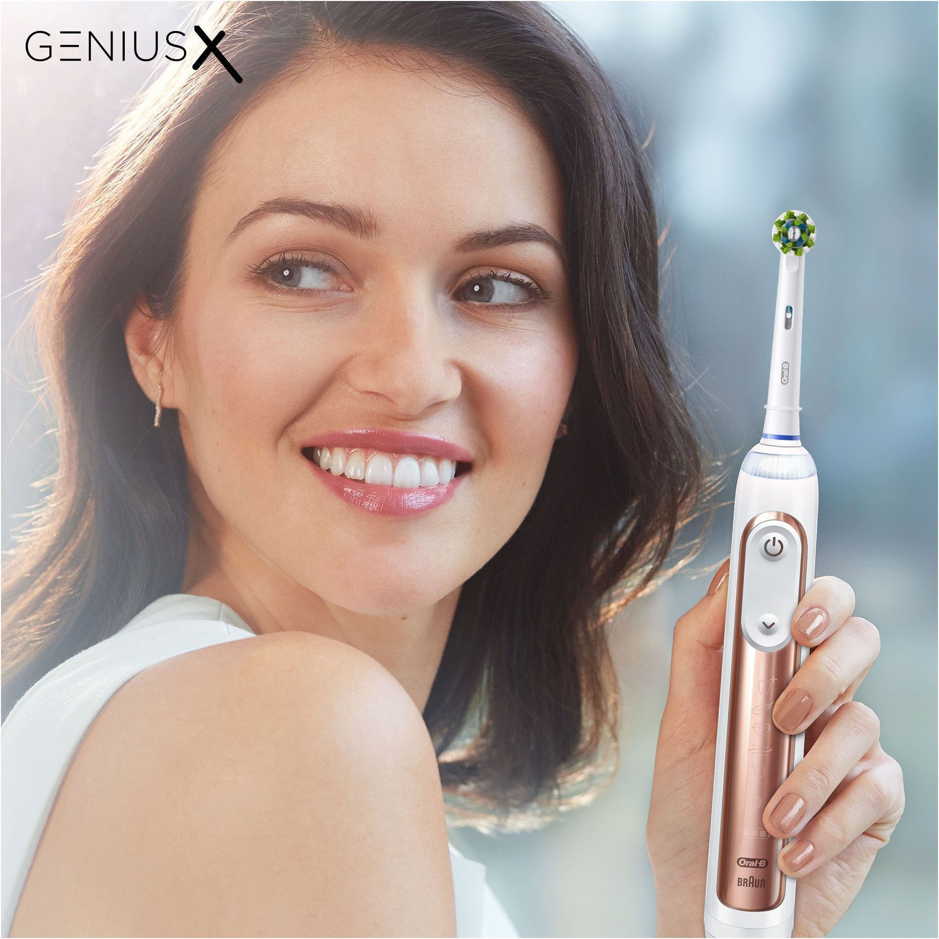 Oral-B Elektrische Zahnbürste »Genius X«, mit KI & Putztechnikerkennung, visuelle Andruckkontrolle, 6 Putzmodi