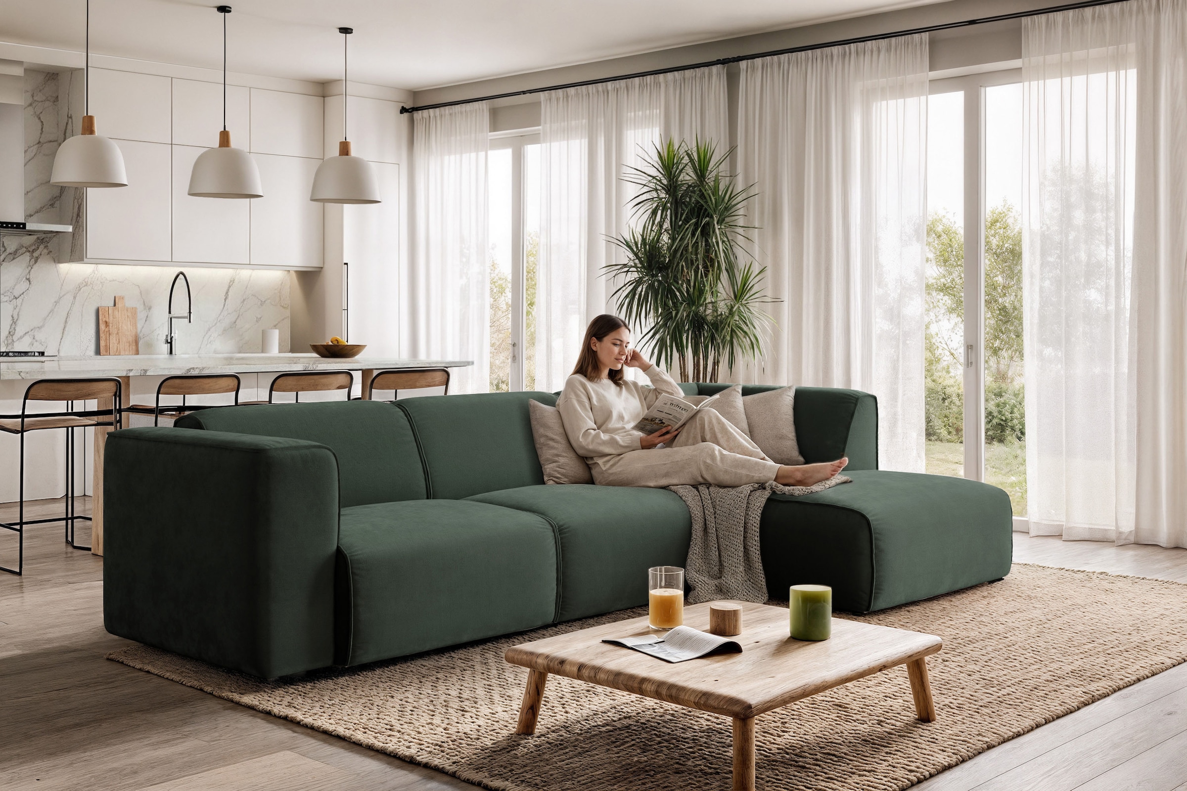 OTTO home Ecksofa "Merid L-Form, jederzeit durch Module erweiterbar, B/T/H: günstig online kaufen