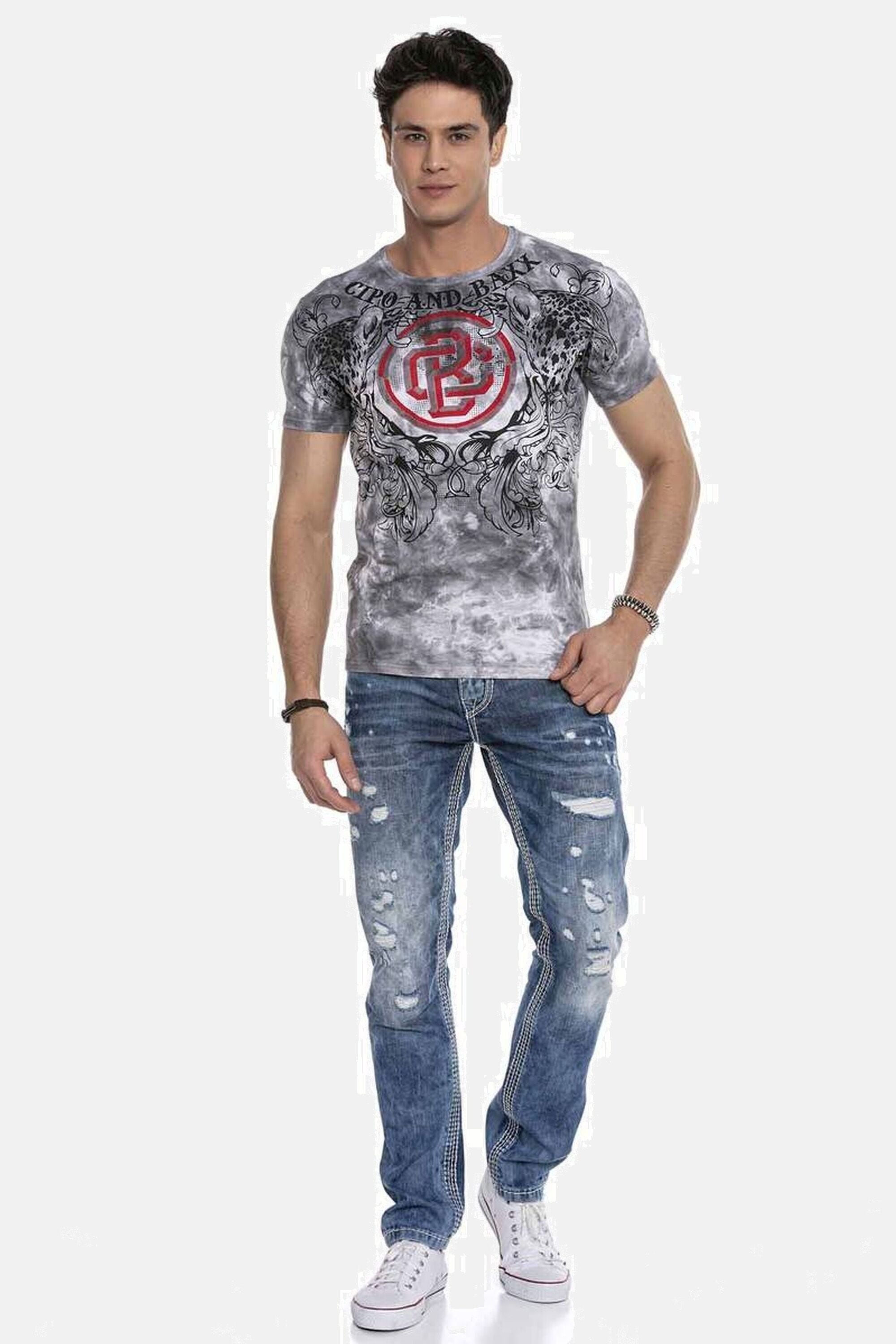 Cipo & Baxx 5-Pocket-Jeans »Jeans«, bequeme Jeans im lässigen Destroyed-Look, CD651