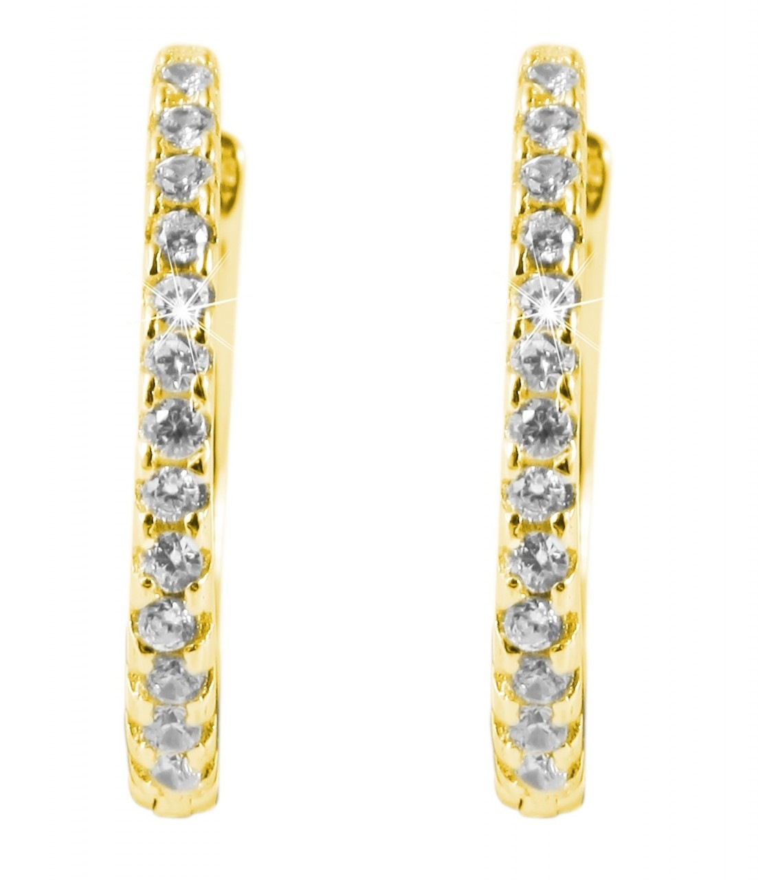 Paar Creolen ADELIA´S "Damen Creolen aus 925 Sterling Silber und Zirkonia Ø 10 mm", silber, Ohrringe, Damen, Damen, Silber 925 (Sterlingsilber) 10
