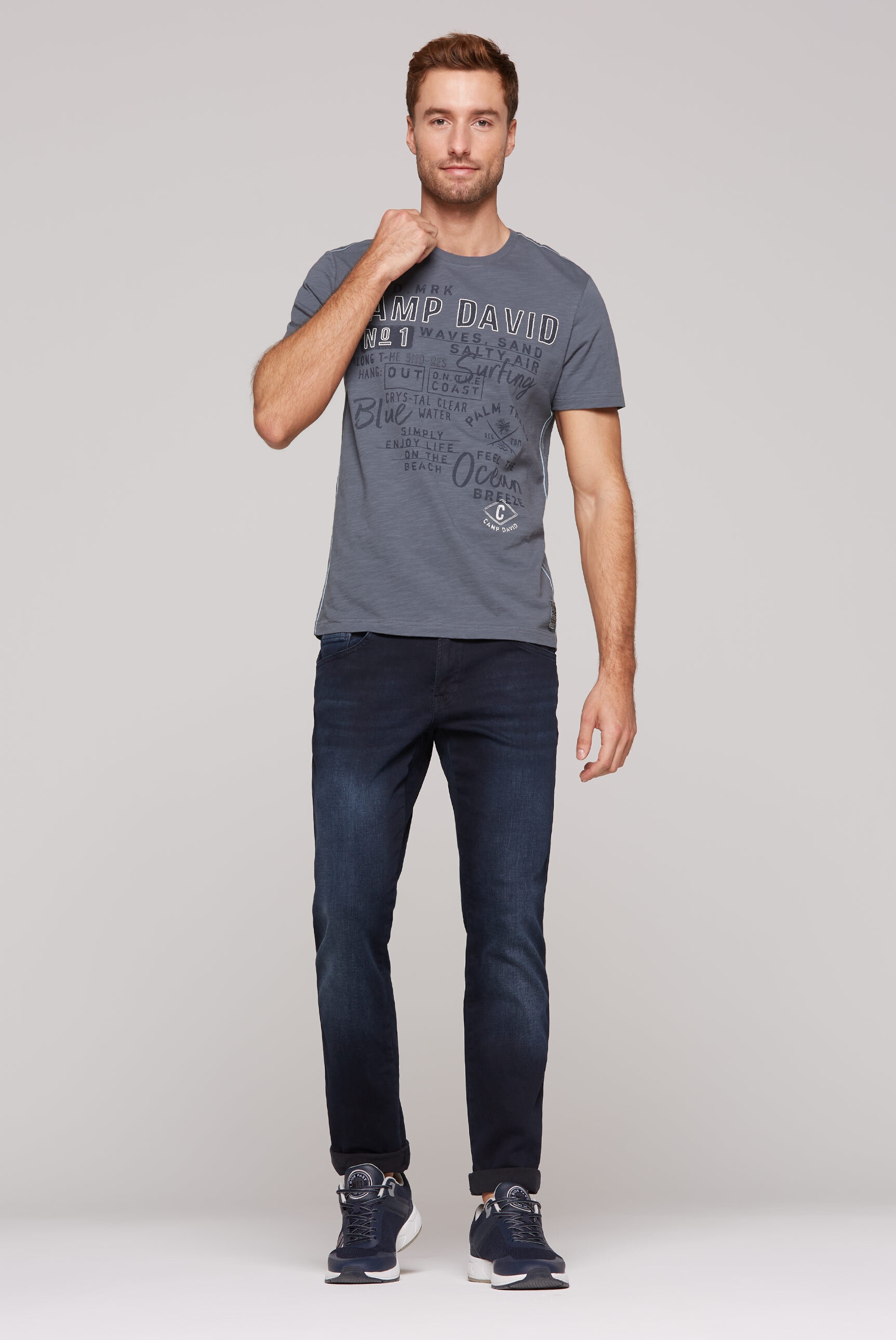 CAMP DAVID Rundhalsshirt, aus Baumwolle