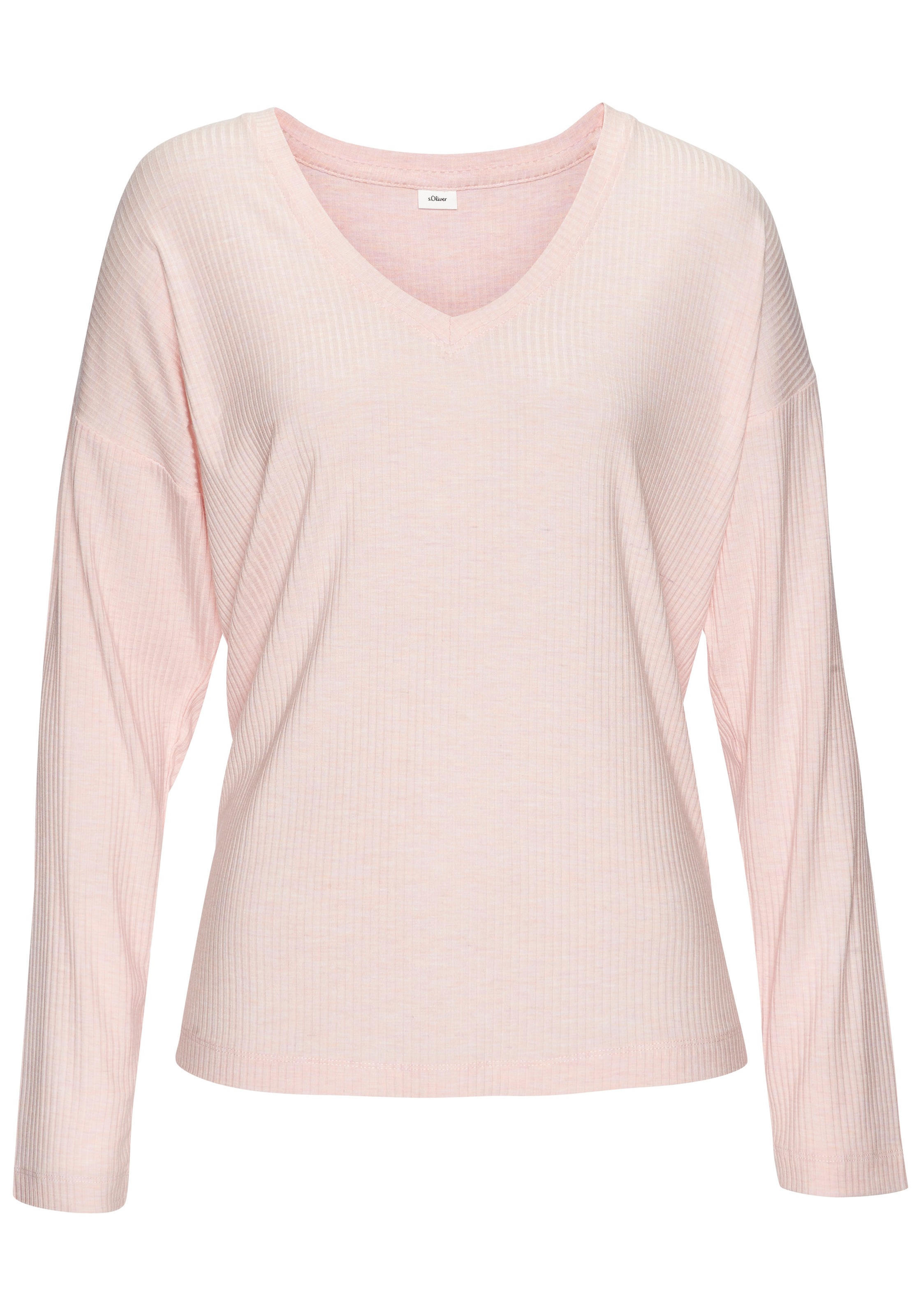 s.Oliver Pyjamaoberteil aus weicher Rippqualität günstig online kaufen