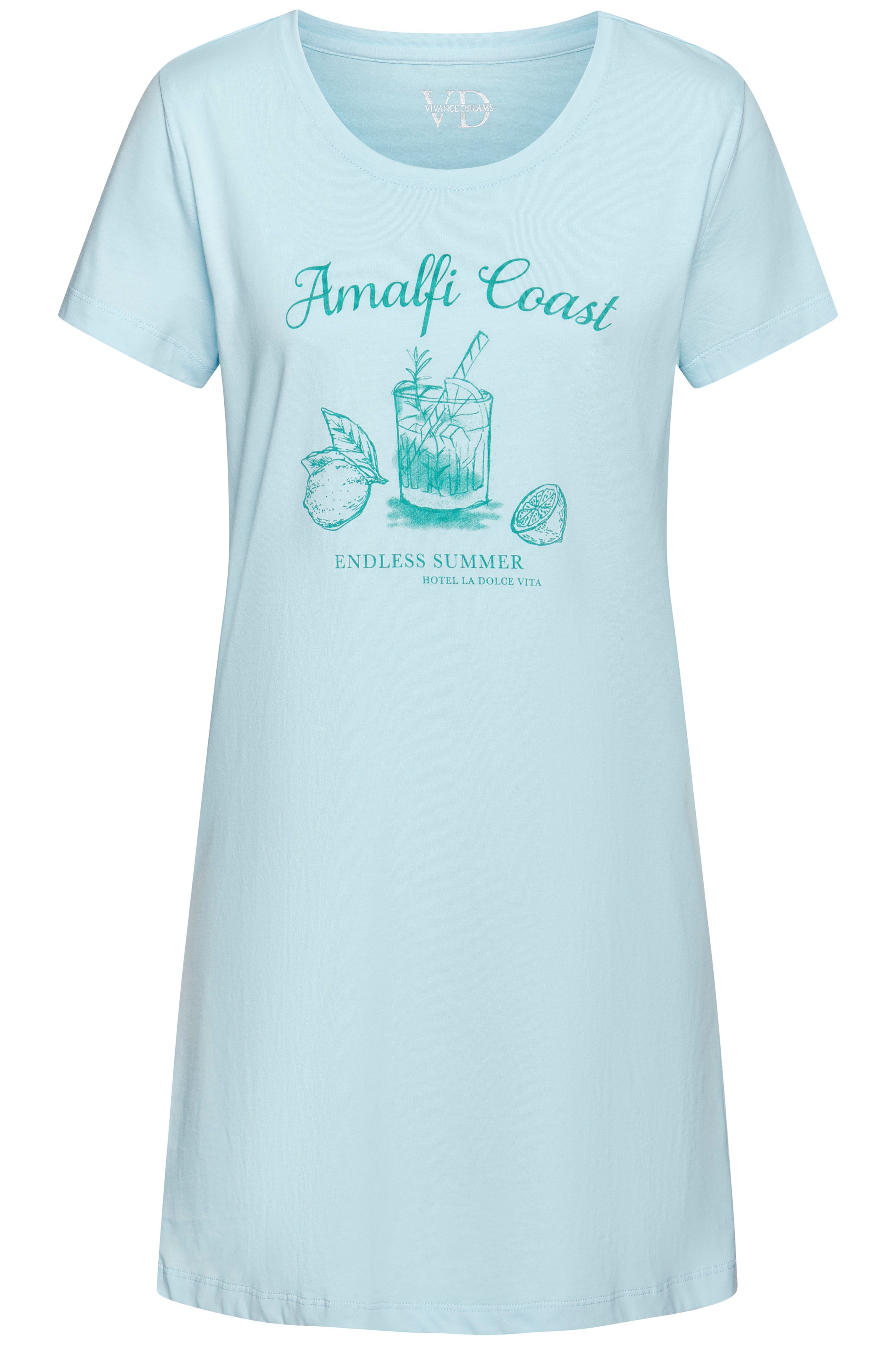 Vivance Dreams Sleepshirt 1-teilig, mit zart skizziertem Frontdruck günstig online kaufen