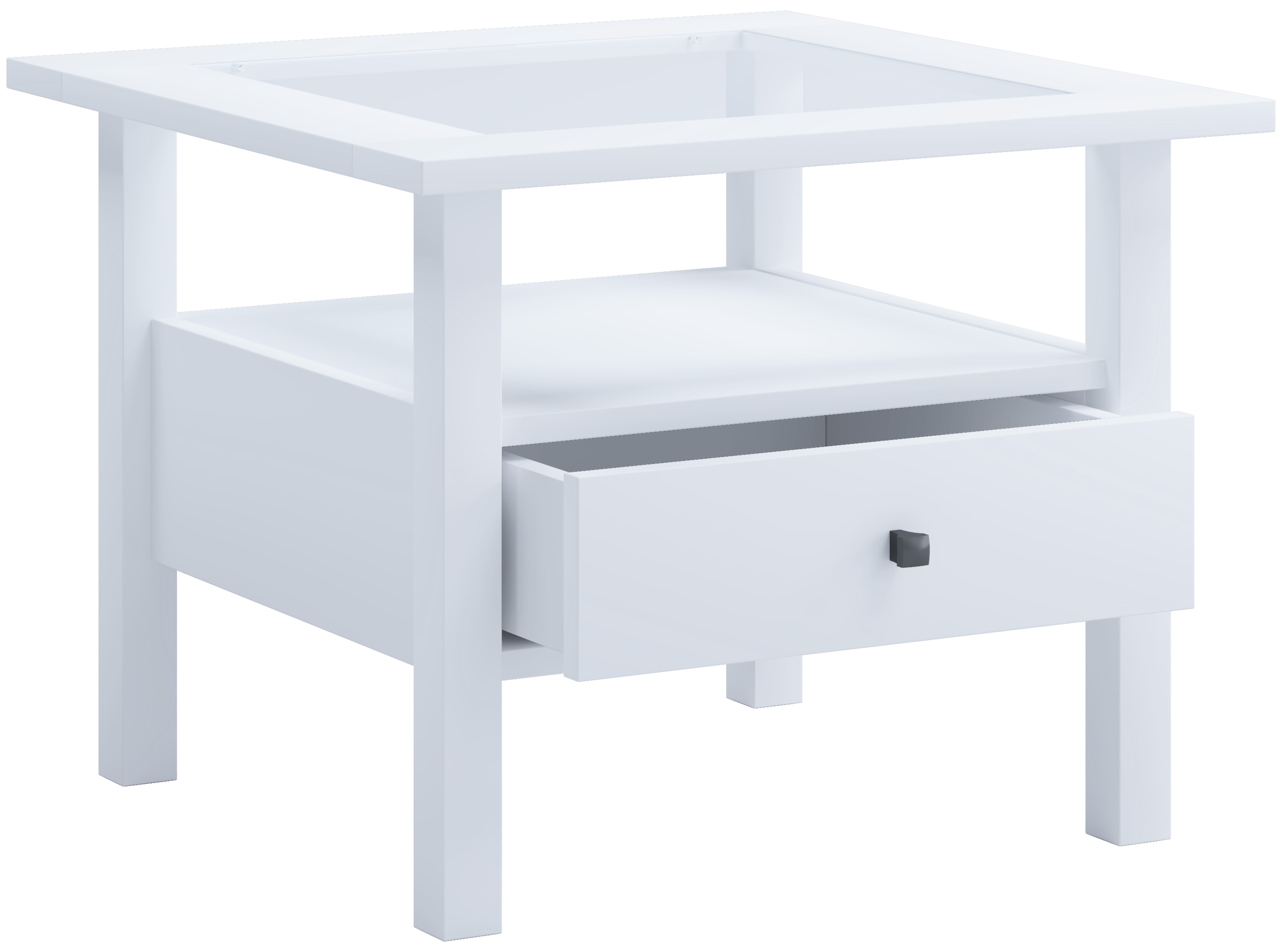 VCM Couchtisch »VCM Holz Beistelltisch mit ESG-Sicherheitsglas | Couchtisch schlicht | Maße ca. H. 42 x B. 54 x T. 54 cm | Wohnzimmertisch mit Schublade | Sofatisch - Lingis M«, (Lingis)