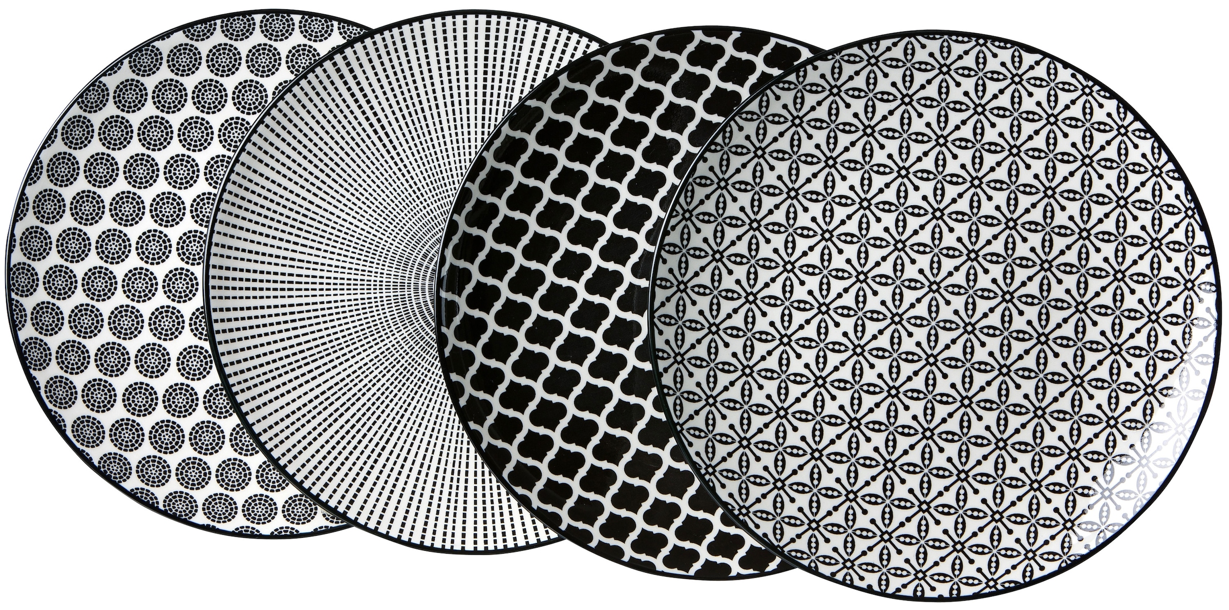 Ritzenhoff & Breker Frühstücksteller »Takeo«, (Set, 4 St.), Porzellan, skandinavisch-schlichter Touch, Ø 21,5 cm