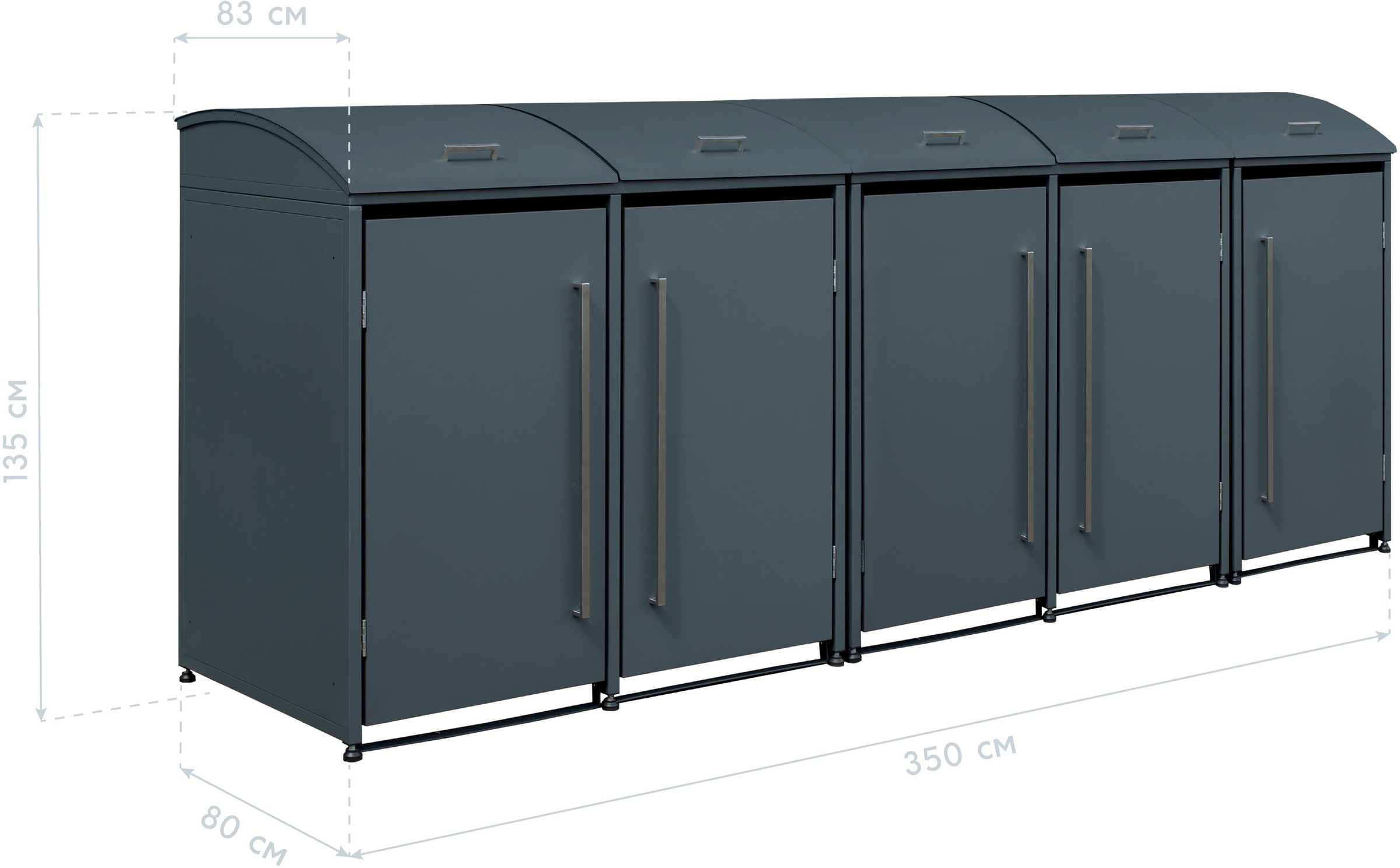 WESTMANN Mülltonnenbox »Moderna 5«, Platz für 5 Mülltonnen je 240 L, BxHxT: 350x83x135 cm