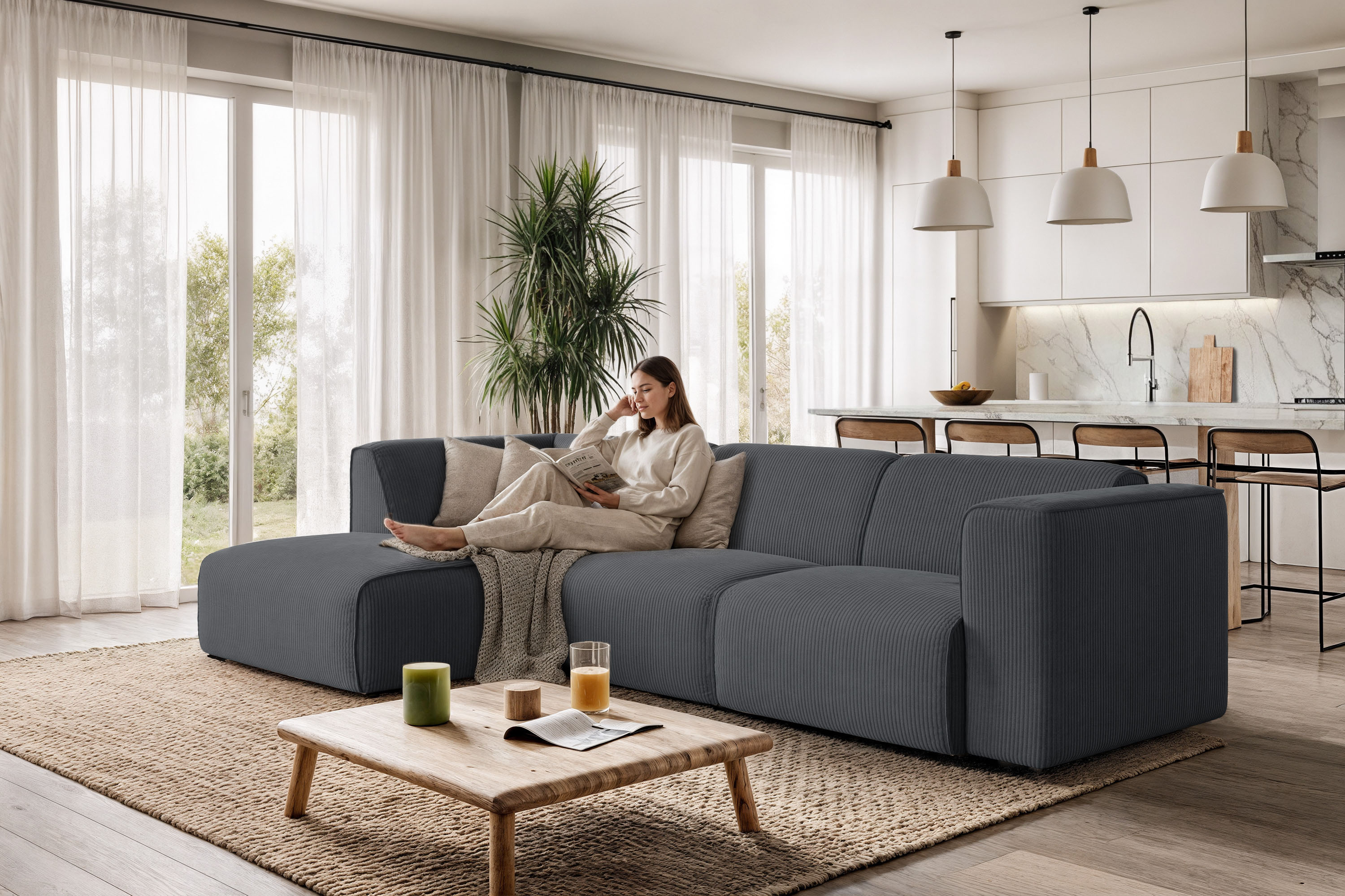 OTTO home Ecksofa "Merid L-Form, B: 295 cm - OTTO. Verlässliche Qualität." jederzeit durch Module erweiterbar
