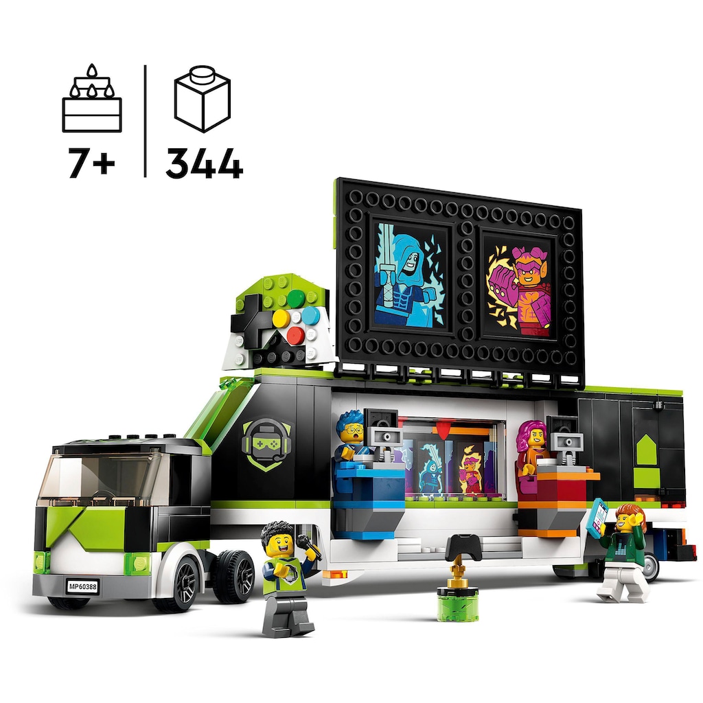 LEGO® Konstruktionsspielsteine »Gaming Turnier Truck (60388), LEGO® City«, (344 St.)