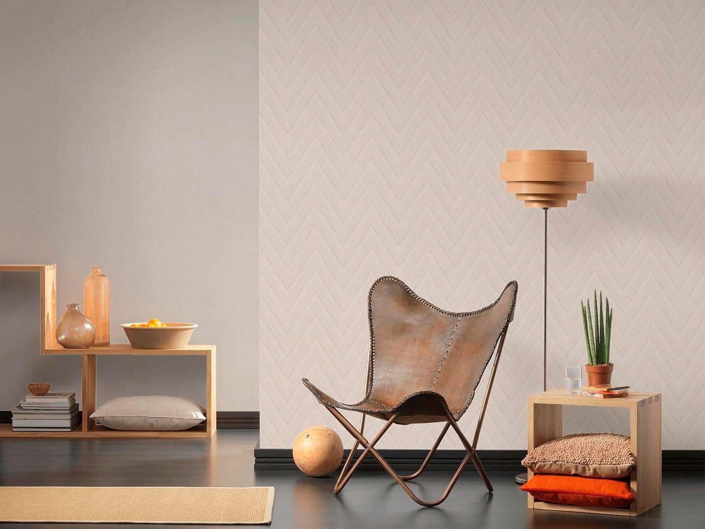 living walls Vliestapete »Hygge«, uni-einfarbig-unifarben, Uni Tapete einfarbig Tapeten Wohnzimmer Schlafzimmer Küche Flur Design