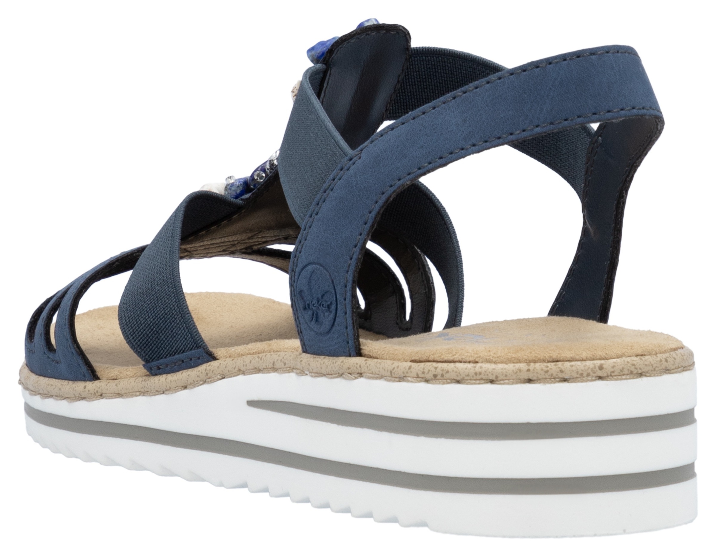 Thumbnail - Rieker Riemchensandale Sommerschuh, Sandalette, Keilabsatz, mit sommerlicher Verzierung