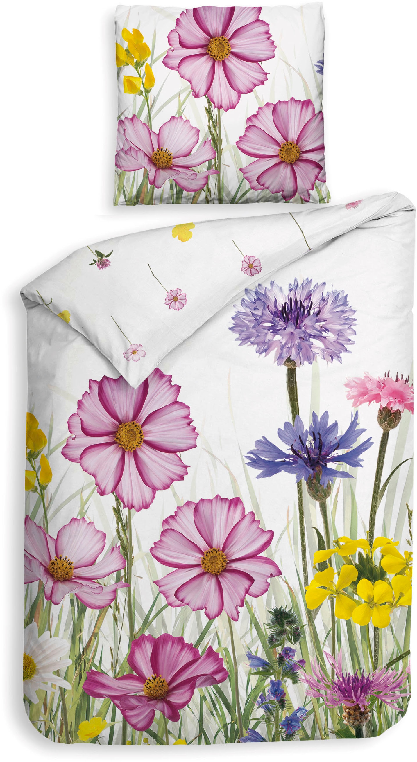 Heckett & Lane Wendebettwäsche »Campo«, Blumen Design, hochwertiges Mako-Satin, Bettwäsche ab 135x200 cm.