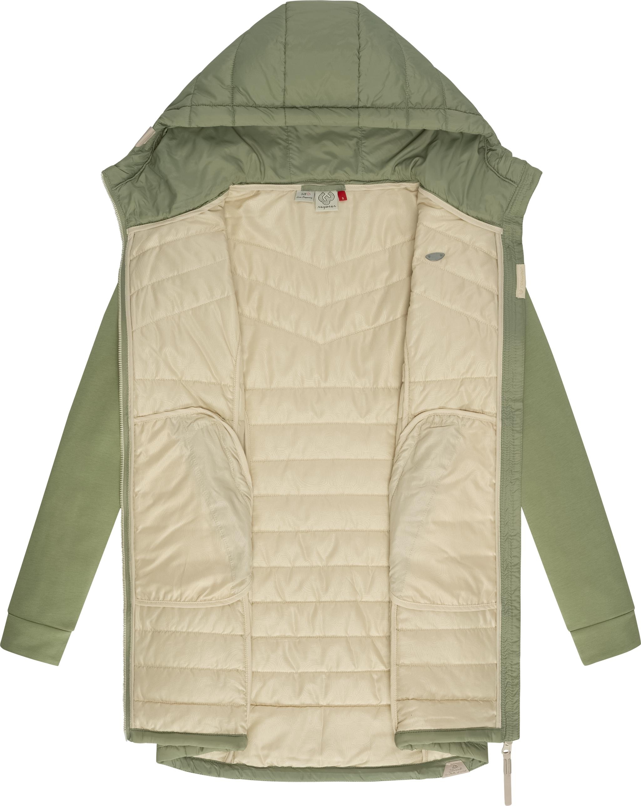 Ragwear Steppmantel »Lucinda Long II«, Mantel aus modernem Materialmix mit Kapuze