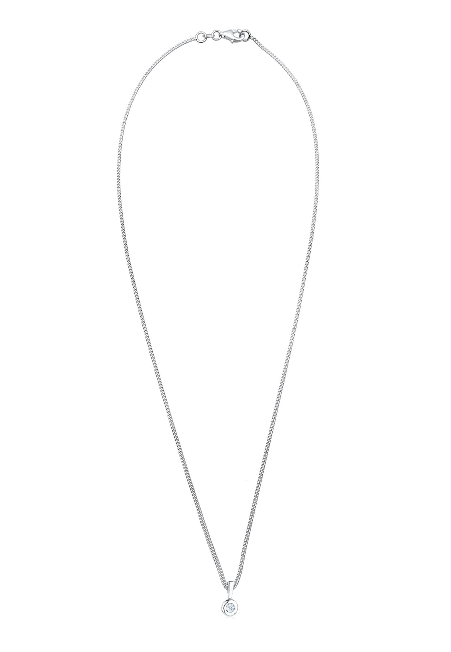Elli DIAMONDS Collierkettchen »Solitär Diamant Brillantschliff (0.03 ct) 925 Sterling Silber«