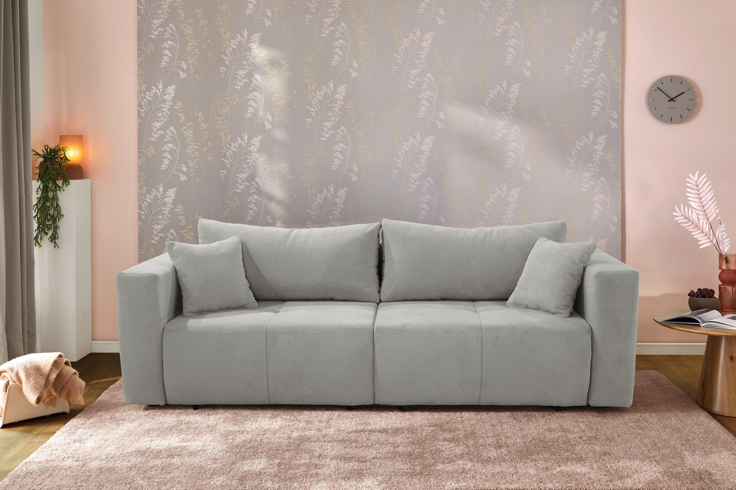 Jockenhöfer Gruppe Big-Sofa "Relax, B: 243 cm, Liegefl. 145x197 cm" mit Schlaffunktion, Bettkasten & Zierkissen, Sitzelemente ausziehbar