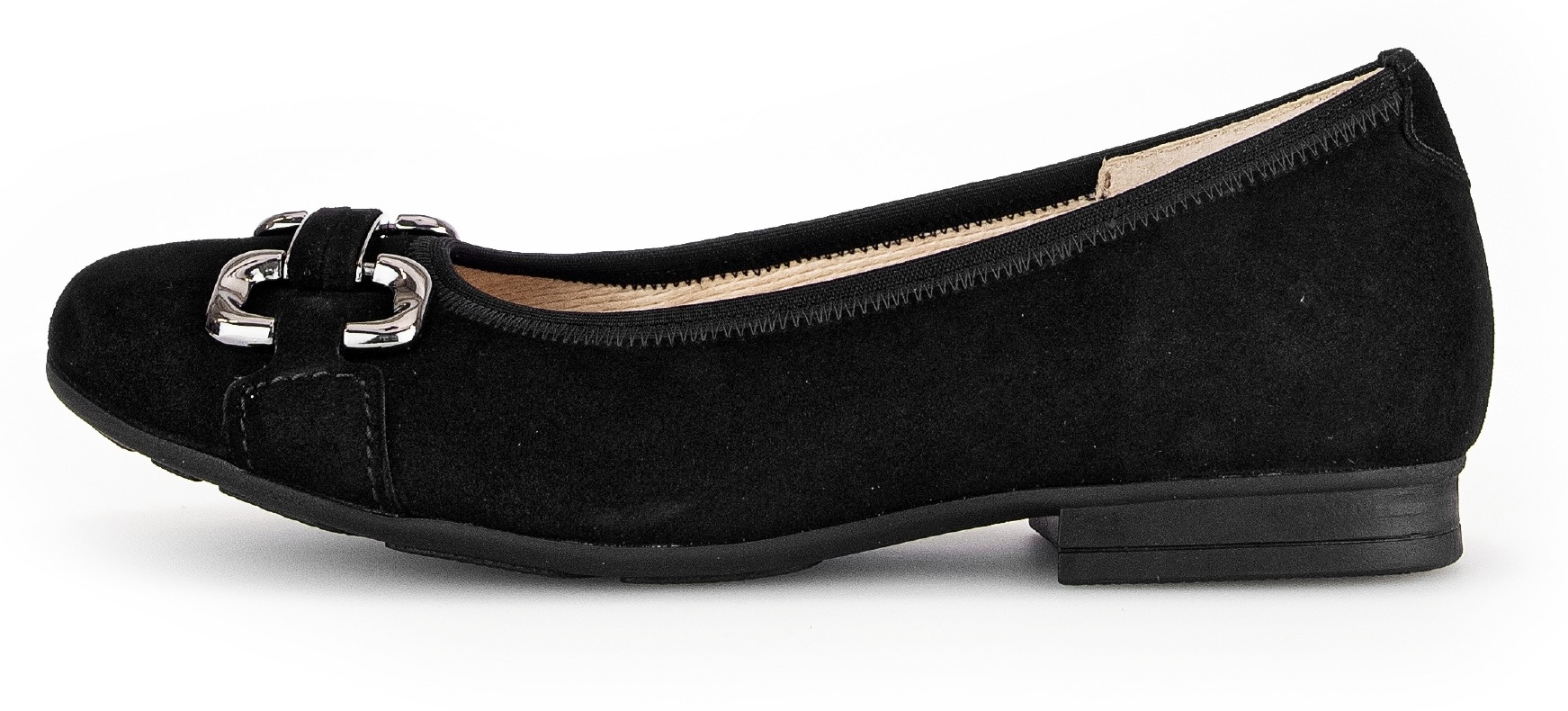 Gabor Ballerina »FLORENZ«, Kitten Heel, Flats mit Schmuckelement, Weite G