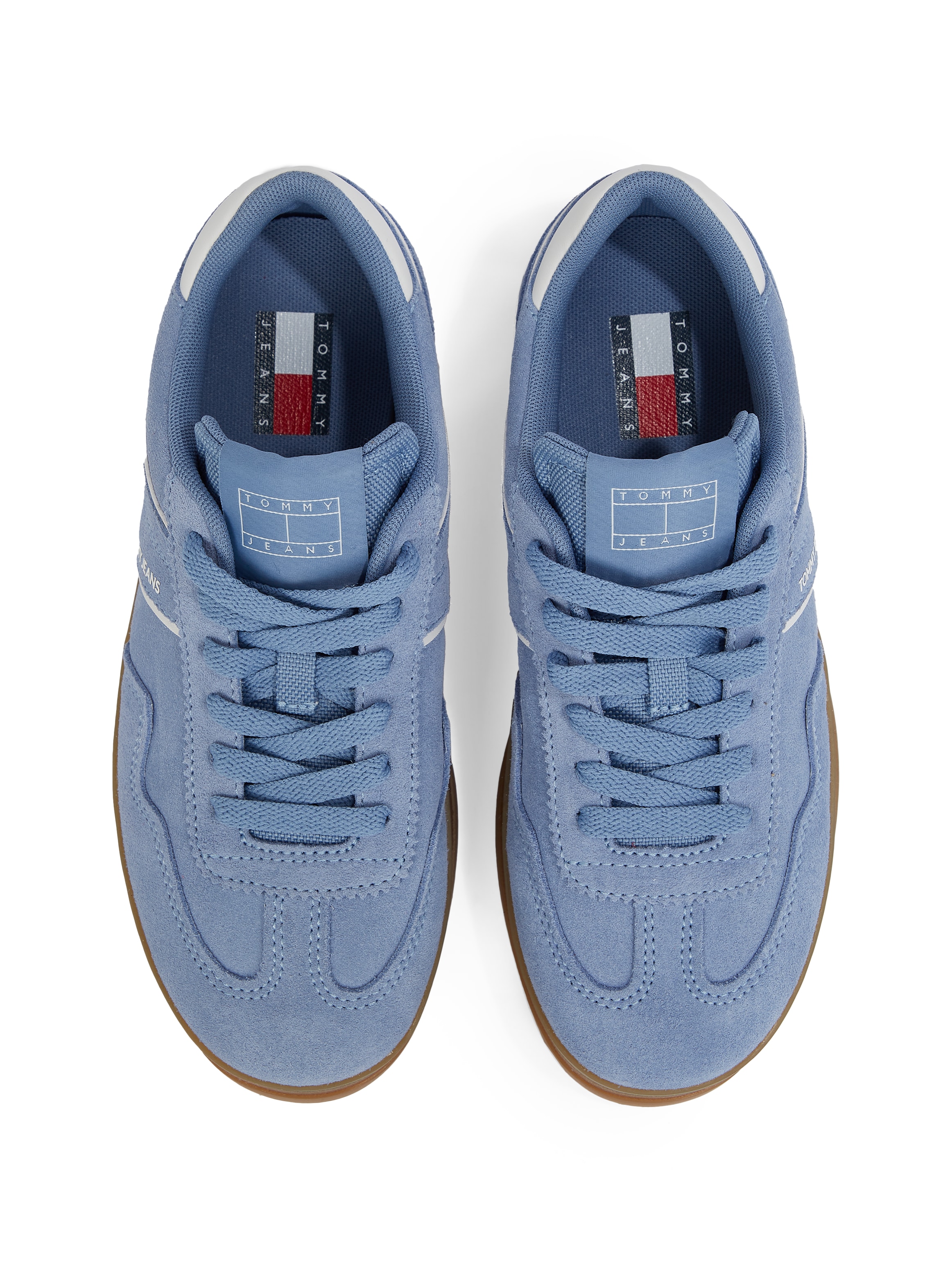Tommy Jeans Sneaker »THE GREENWICH SUEDE«, Freizeitschuh, Halbschuh, Schnürschuh mit gepolstertem Schaftrand