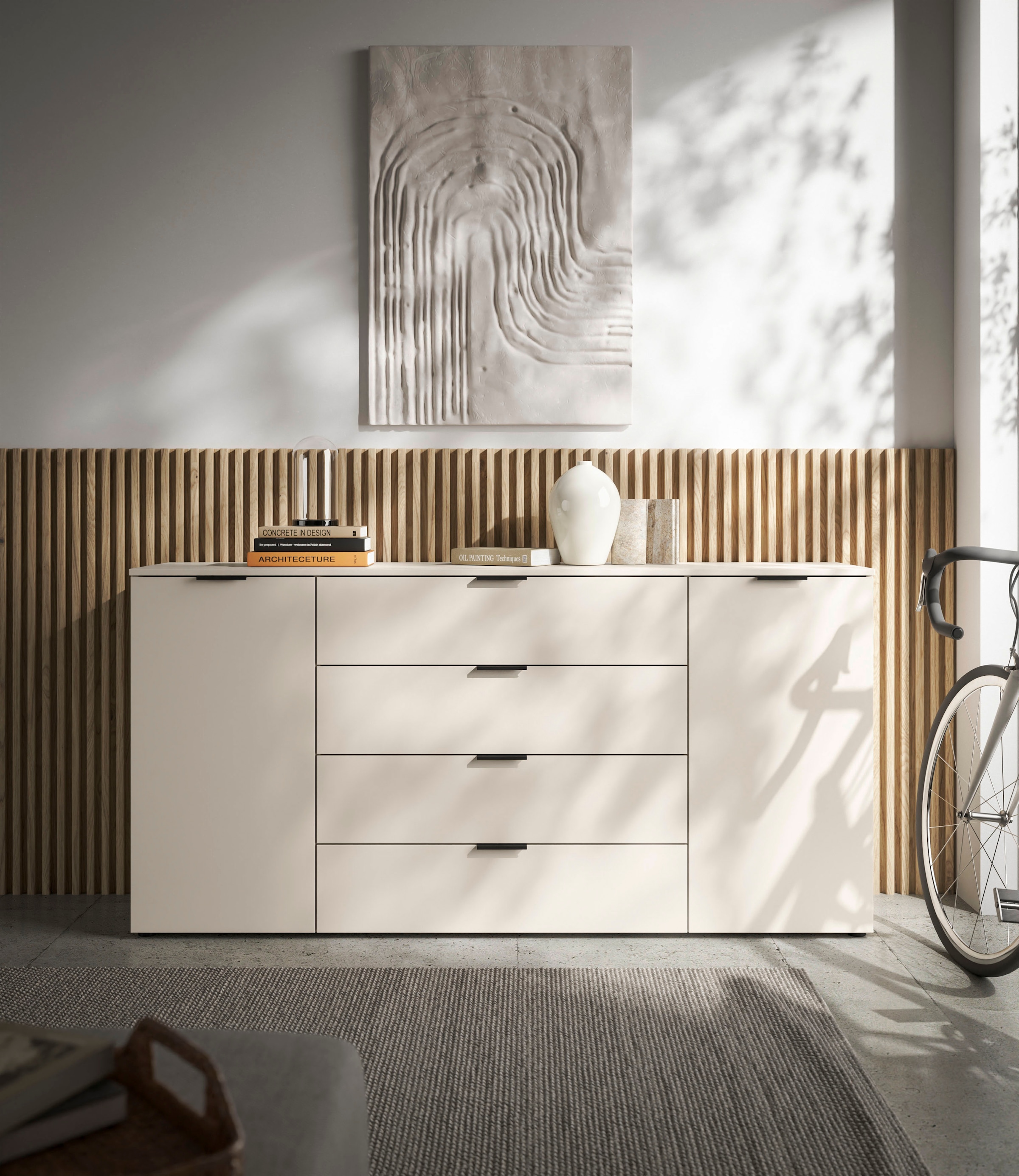 HBZ Sideboard »Linz Kommode, BxHxT 180x90x40cm«, (1 St.), Breite 180cm,Lip-Griff, Melaminbeschichtung