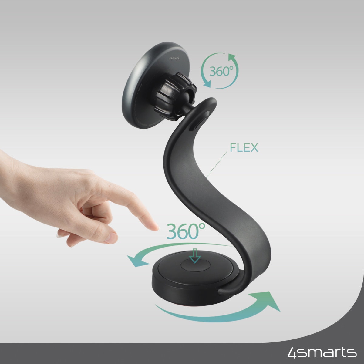 4smarts Wireless Charger »Qi2 Kfz Ladeset«, UltiMag-Ring, geeignet für Apple iPhone mit MagSafe