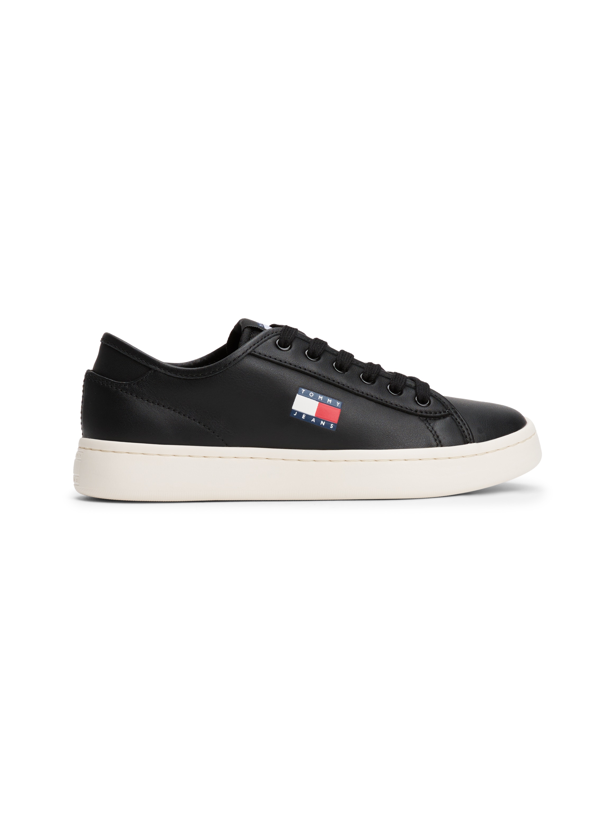Tommy Jeans Plateausneaker »TJW LIGHTWEIGHT COURT SNEAKER«, Freizeitschuh, Halbschuh, Schnürschuh mit plakativer Logoflag