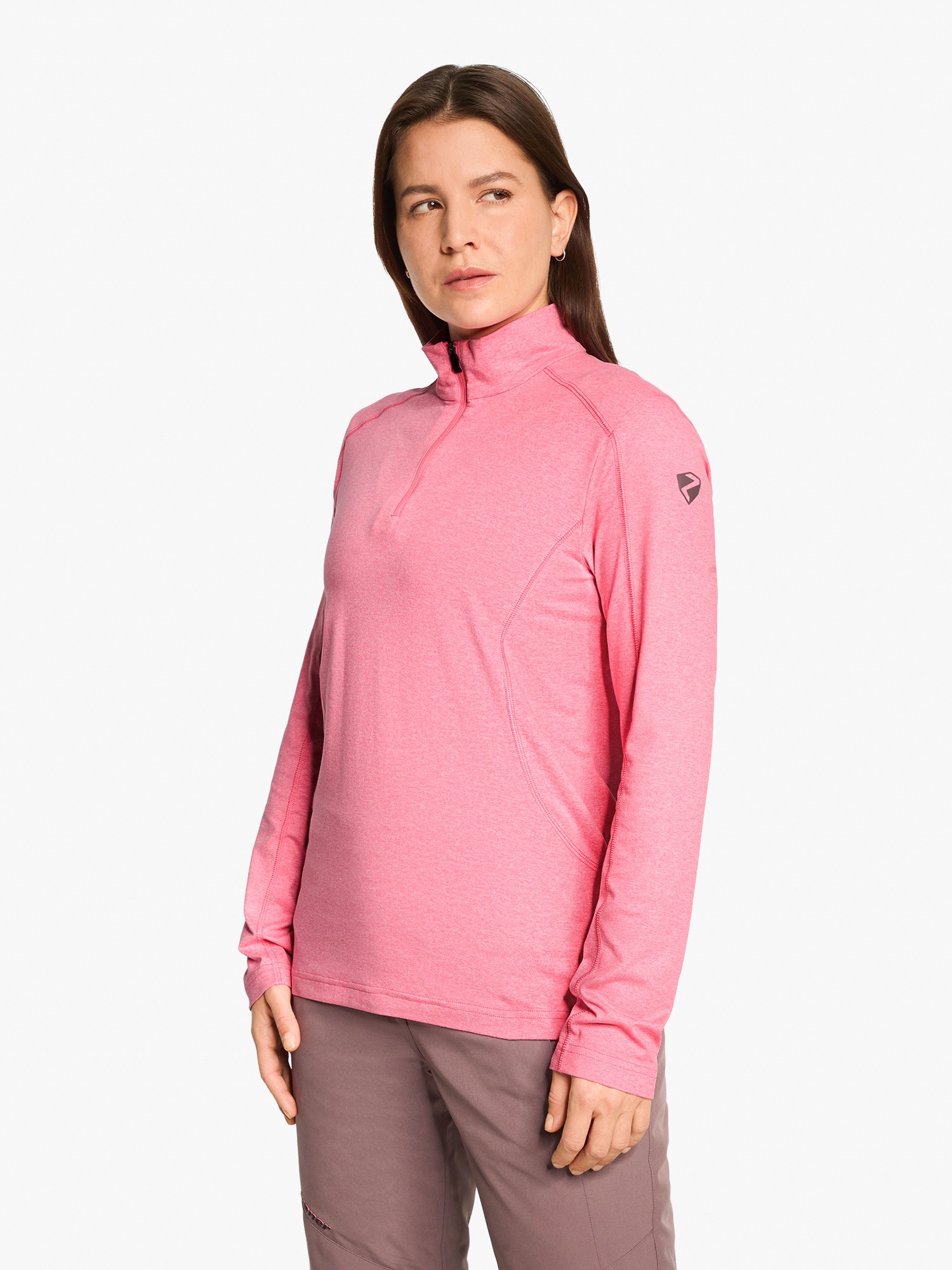 Sweatshirt ZIENER "JENITA-Z midlayer lady", Damen, Gr. 44, strawberry sorbet, Obermaterial: 88% Polyester, 12% Elasthan, Sweatshirts Sweatshirt 3
