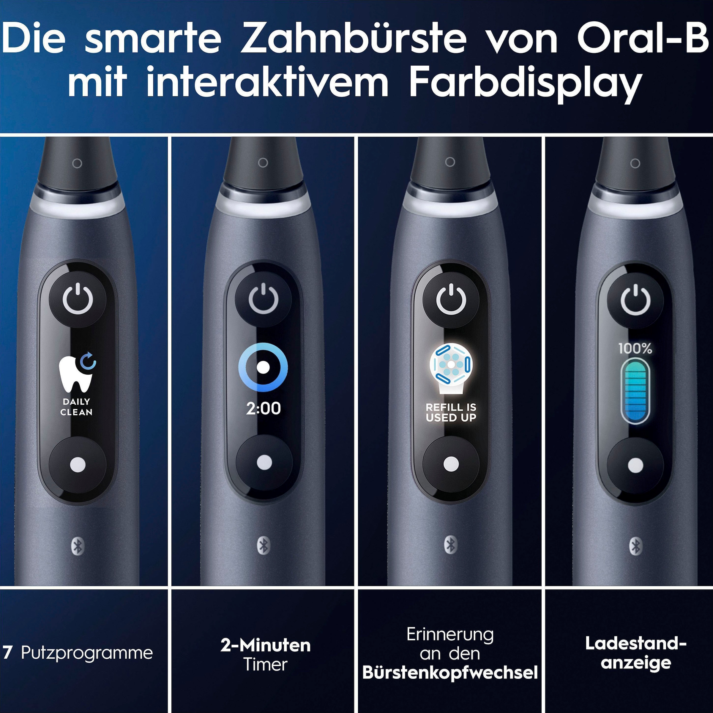 Oral-B Elektrische Zahnbürste »iO 9 Luxe Edition«, 1 St. Aufsteckbürsten, mit Magnet-Technologie, 7 Putzmodi, Farbdisplay & Lade-Reiseetui