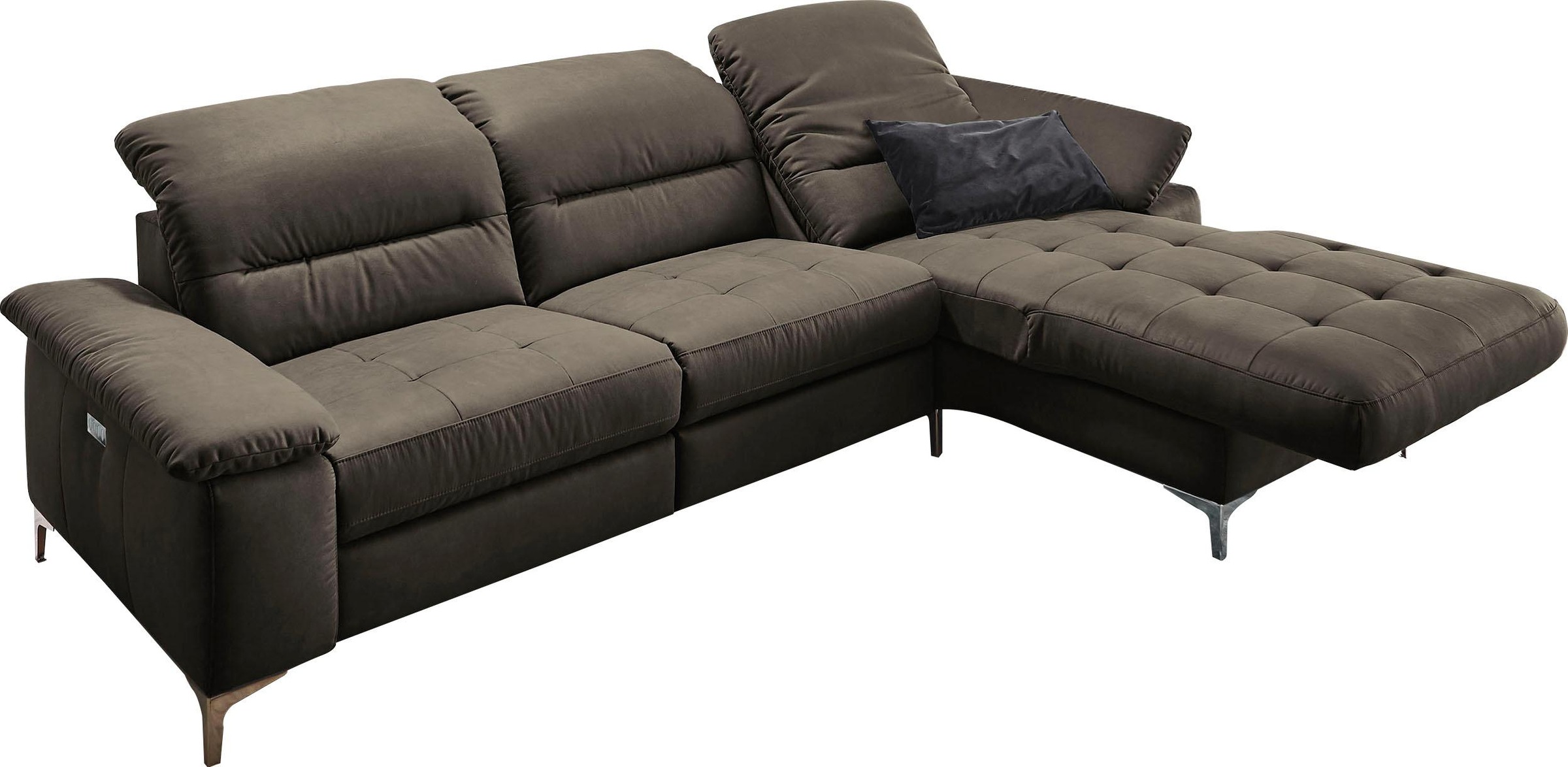 Places of Style Ecksofa »Basel L-Form«, mit vollmotorischer Relaxfunktion und motorischer Recamiere