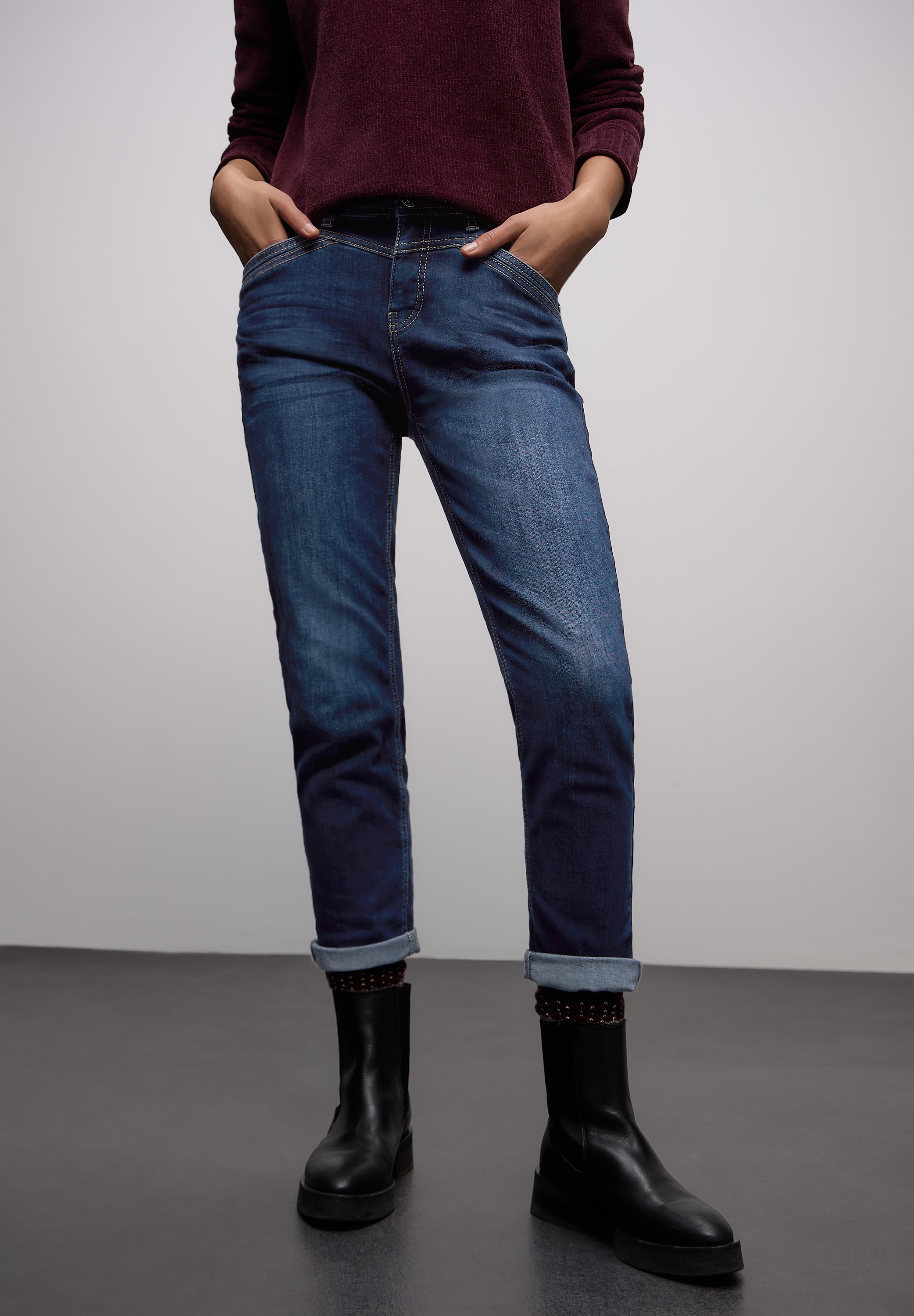 STREET ONE 5-Pocket-Jeans "Style BOYFRIEND" mit Stretch günstig online kaufen
