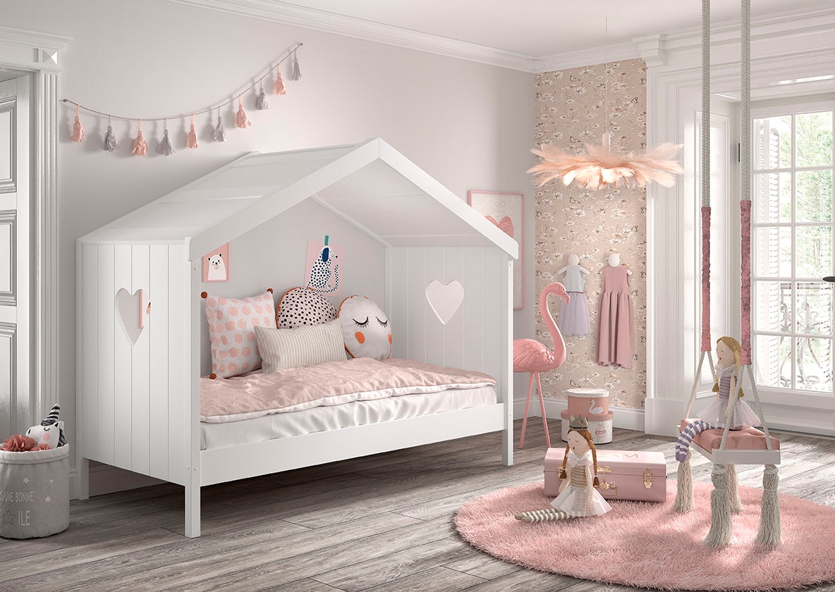 Vipack Hausbett »Amori«, (Made in Europe), Liegefläche 90 x 200 cm, wahlweise mit und ohne Rückwandpaneel