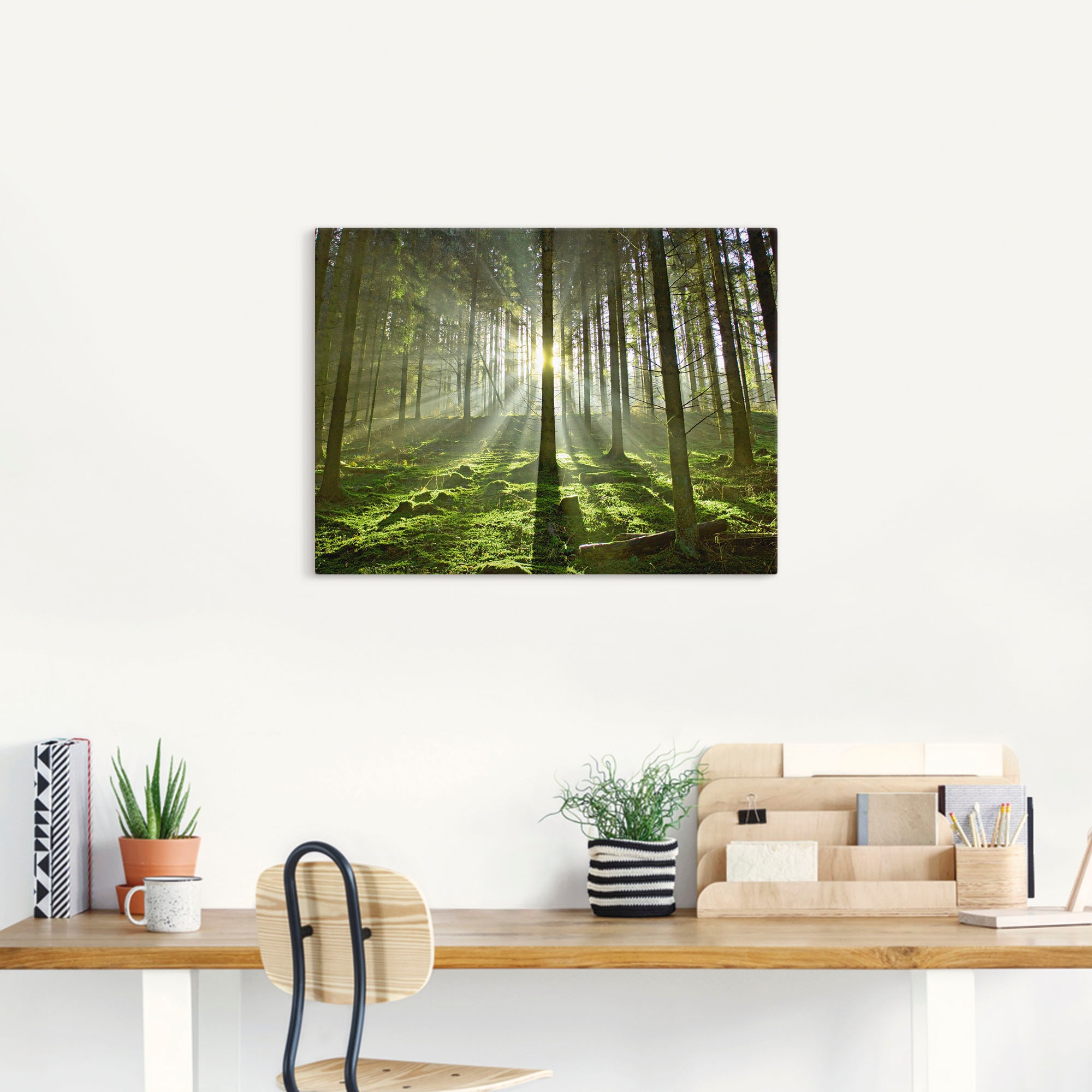 Artland Wandbild "Wald im Gegenlicht", Wald, (1 St.), als Leinwandbild, Pos günstig online kaufen