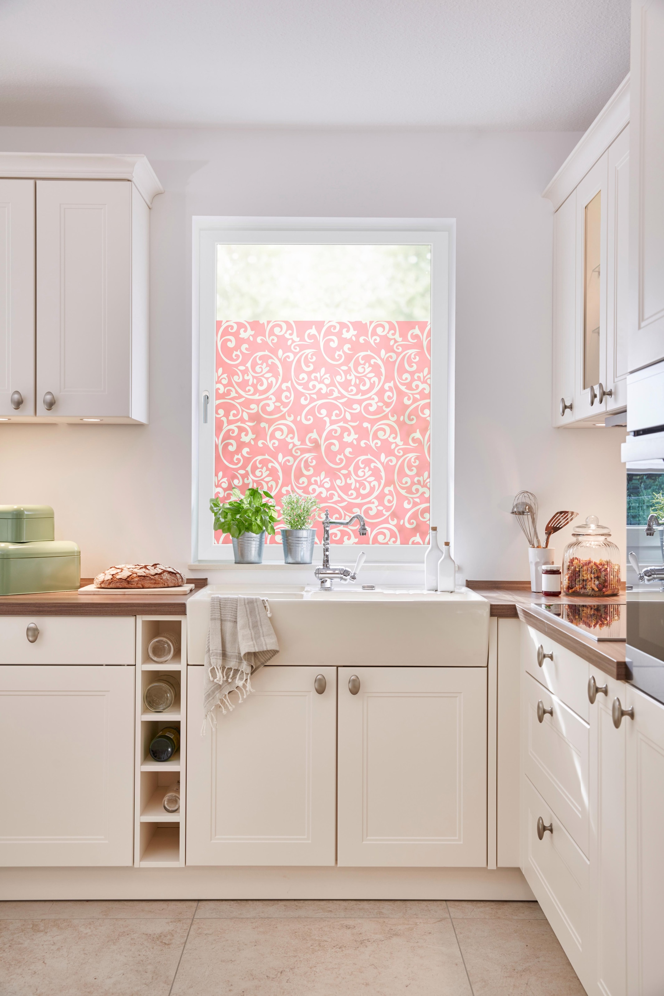 Sichtschutzfolie Fenster Küche durchsichtige Palmenblätter Fensterfolie  Fensterdeko Milchglasfolie