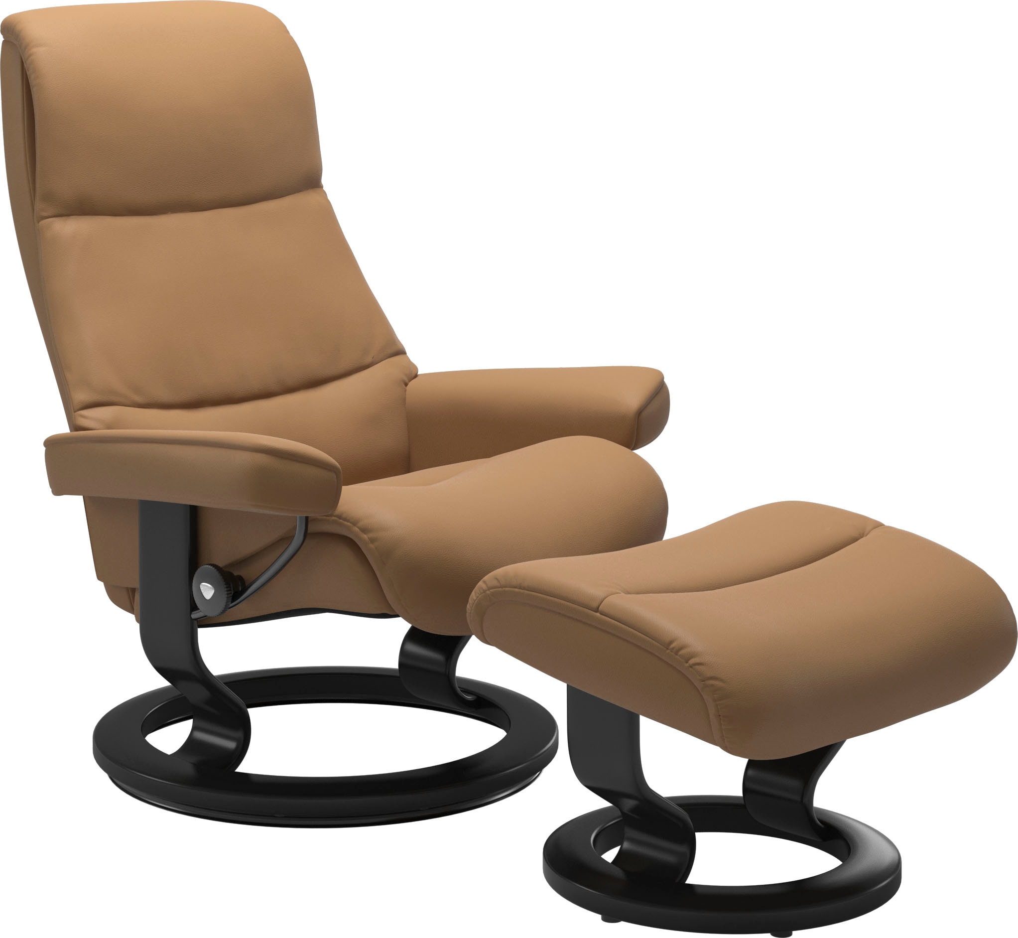 Stressless® Relaxsessel »View«, (Set, Relaxsessel mit Hocker), mit Classic Base, Größe L,Gestell Schwarz