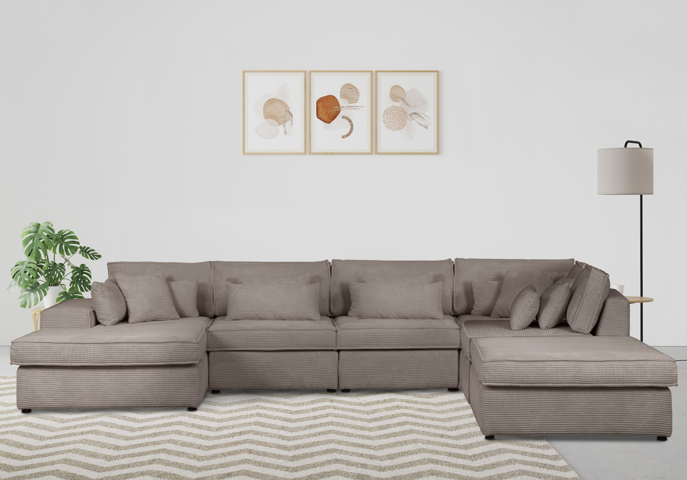 OTTO home Wohnlandschaft "Florid U-Form" 6 Teile, bestehend aus Modulen, vi günstig online kaufen