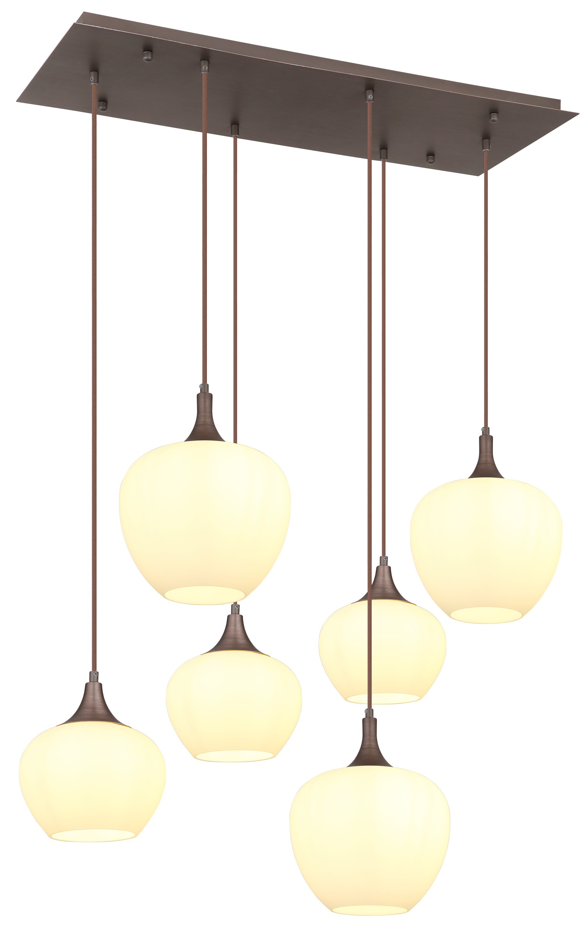 GLOBO LIGHTING Hängeleuchte »MAXY«, Leuchtmittel E27 | ohne Leuchtmittel, Hängelampe/Pendell./kaffeefarben/Glas opal/ unterschiedliche Gläser