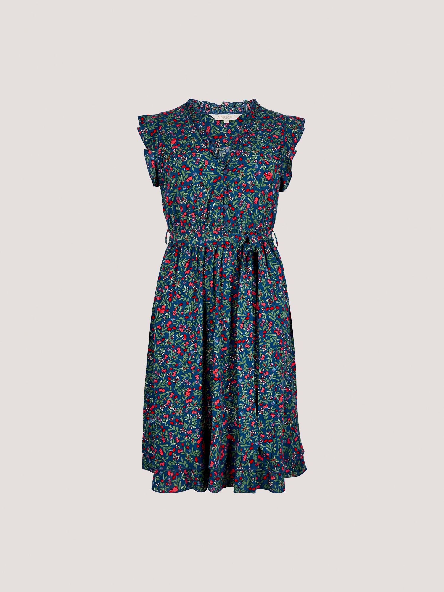 Apricot Druckkleid »Blumenwald-Rüschen-Ditsy-Kleid« Gemustert mit Rüschen