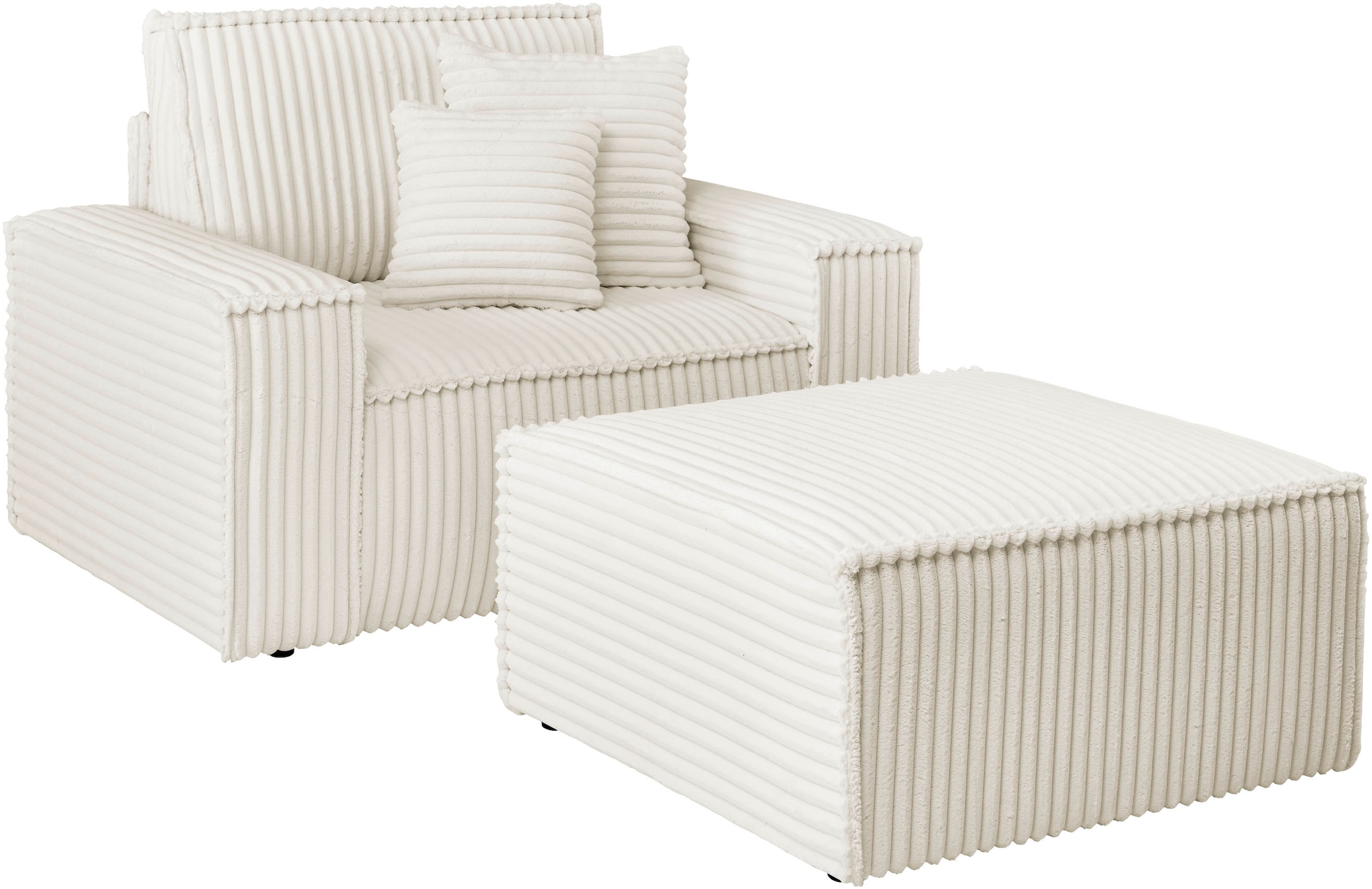 andas Loveseat »Finnley«, (2 St.), Loveseat und Hocker im Set, passend zur Polster-Serie Finnley